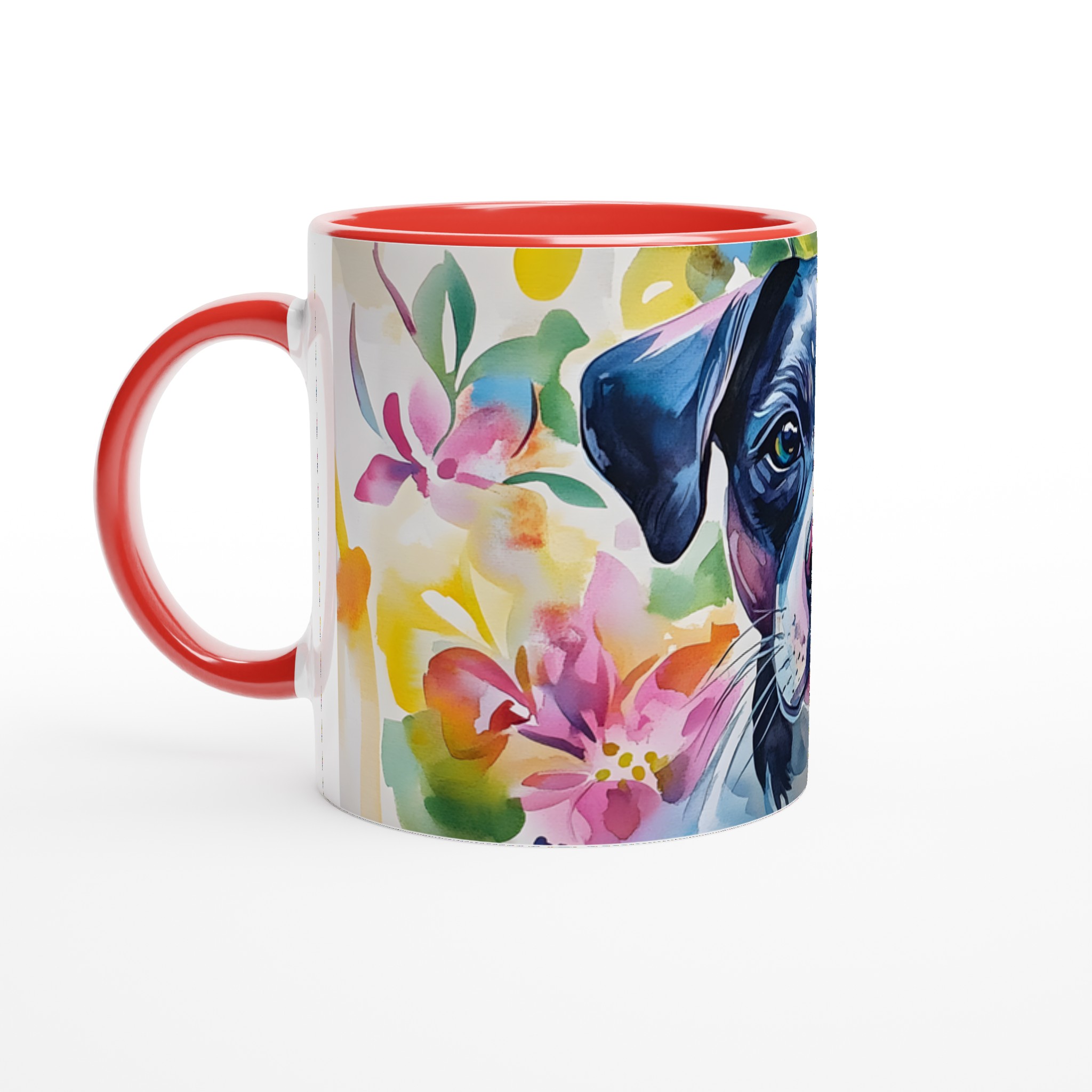 Färgglad Akvarell Hund Mugg - Vit 11oz Keramisk Mugg för Djurälskare 5 24d7aacb-1671-42ae-b6a7-8303966b15c7