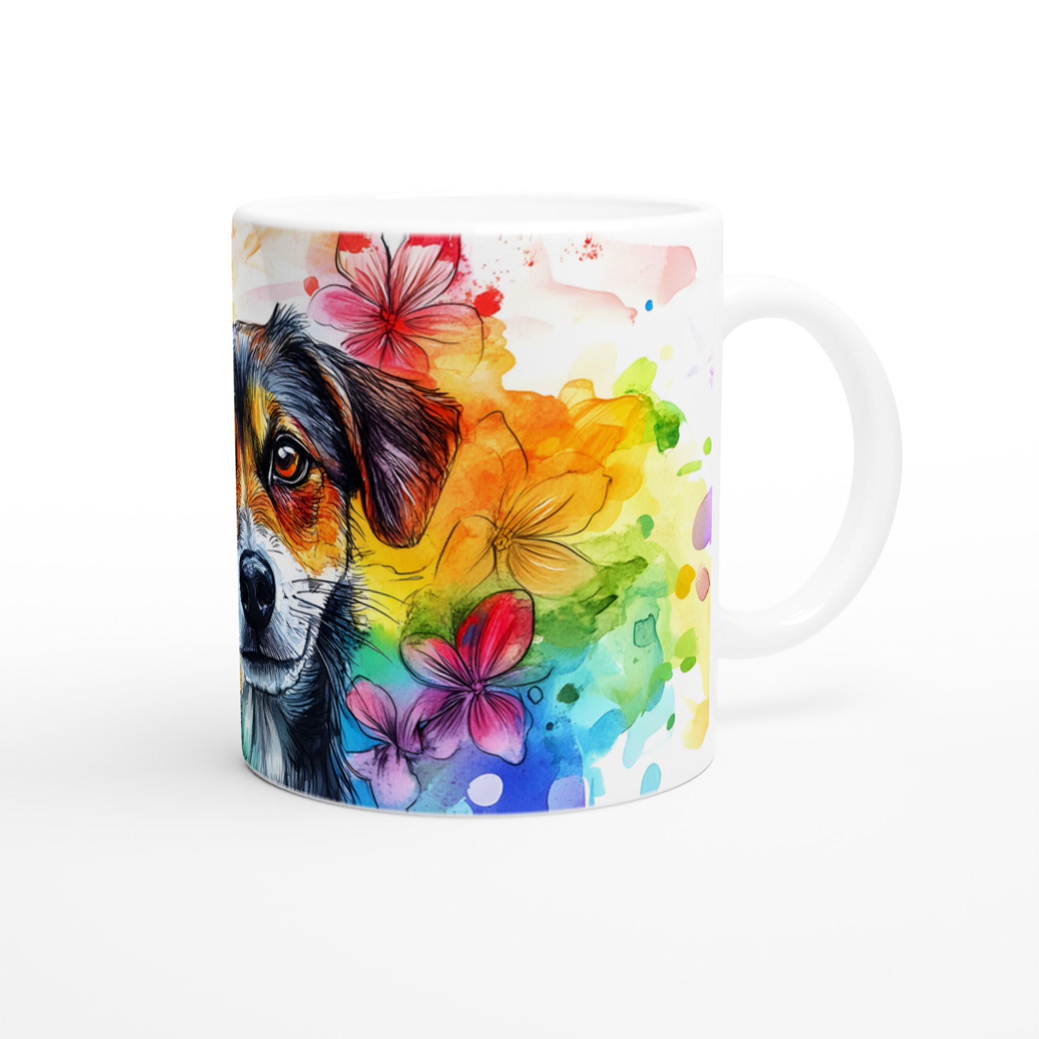 Färgsprakande Valp Akvarell Mugg – 11oz Keramisk Kaffekopp i Valfri Färg 9 24fbef7e-1dcd-4996-9f97-27adb025e5b5