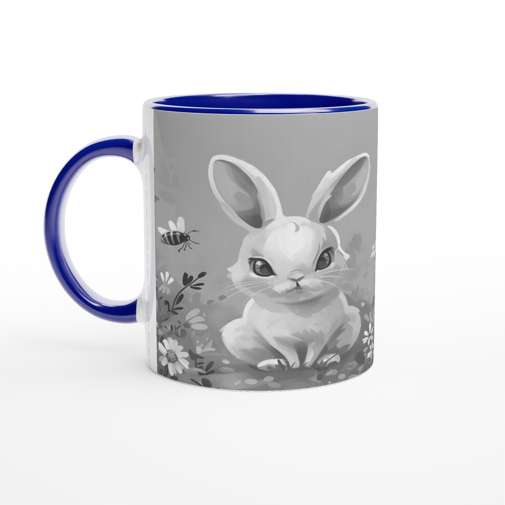 Söta kaniner i blomsteräng - 11oz keramisk mugg för drömmande stunder i din valfria färg! 4 2502c361-cd10-4604-9b98-ffb1a7d8f667