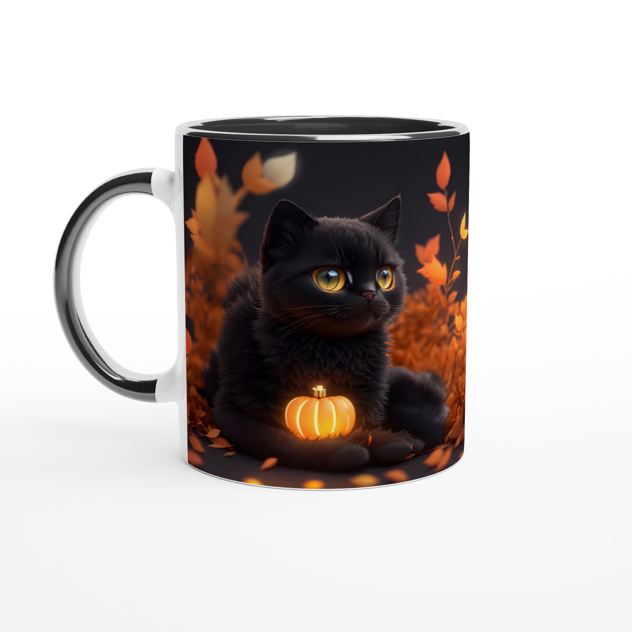 Mystisk Svart Katt Halloween Mugg – Perfekt för Höstens Mys, Välj Din Färg! 9 2514d1d5-0262-4ad6-b019-acb7c1135873