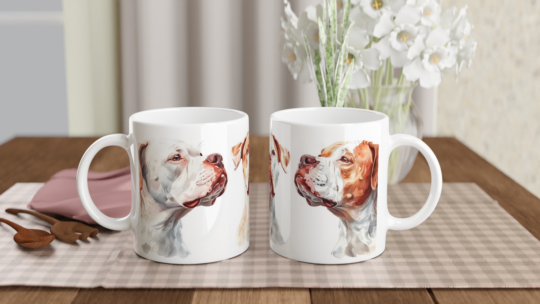 Vacker Målning av Bulldog - 11oz Keramikmugg i ditt val av 7 färger 10 252295aa-e0af-42f2-be96-b20a2eb0b890
