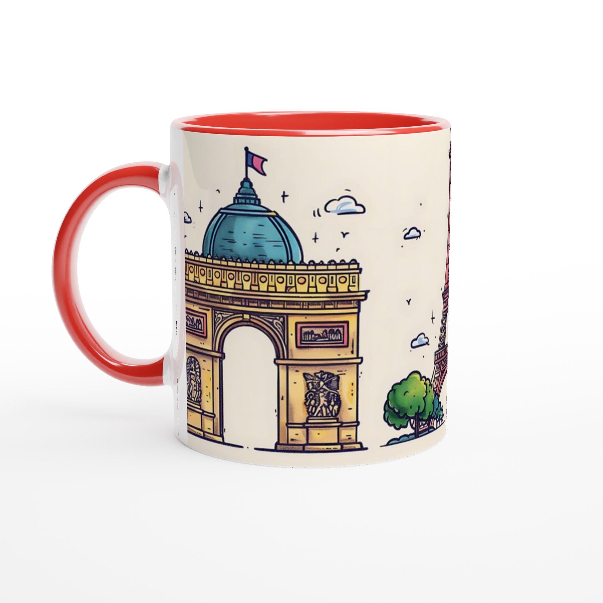 Paris Landmarks Keramikmugg - Eiffeltornet, Triumfbågen & Invaliddomen - Välj din färg! 2 259436ed-e0e6-4594-bf63-2f34f702186e