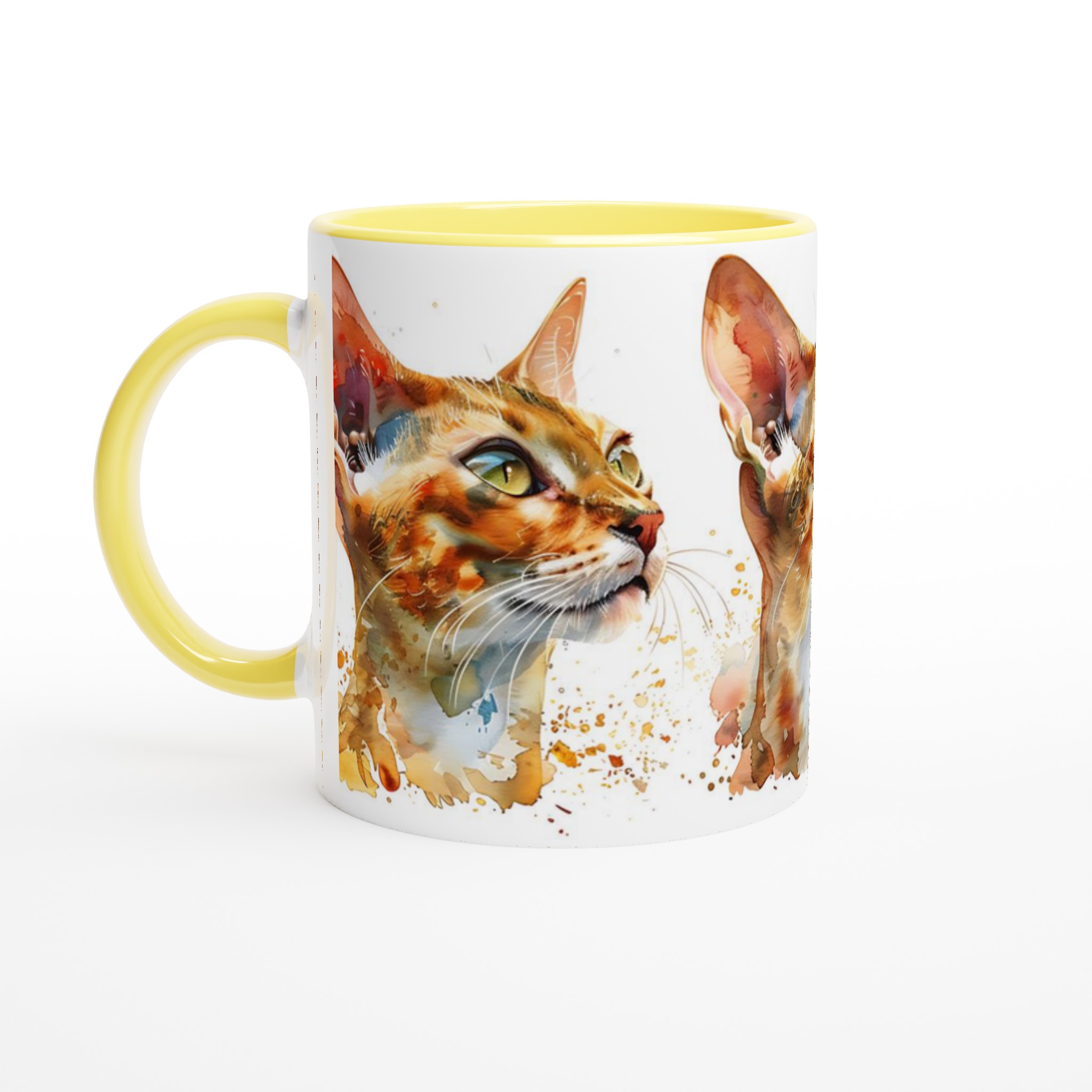 Abyssinier Katt Akvarell Mugg – Konstnärlig Kaffeupplevelse i Valfri Färg, 11oz Keramik 5 259d851e-c634-4503-b66a-a7b4fbdcd413