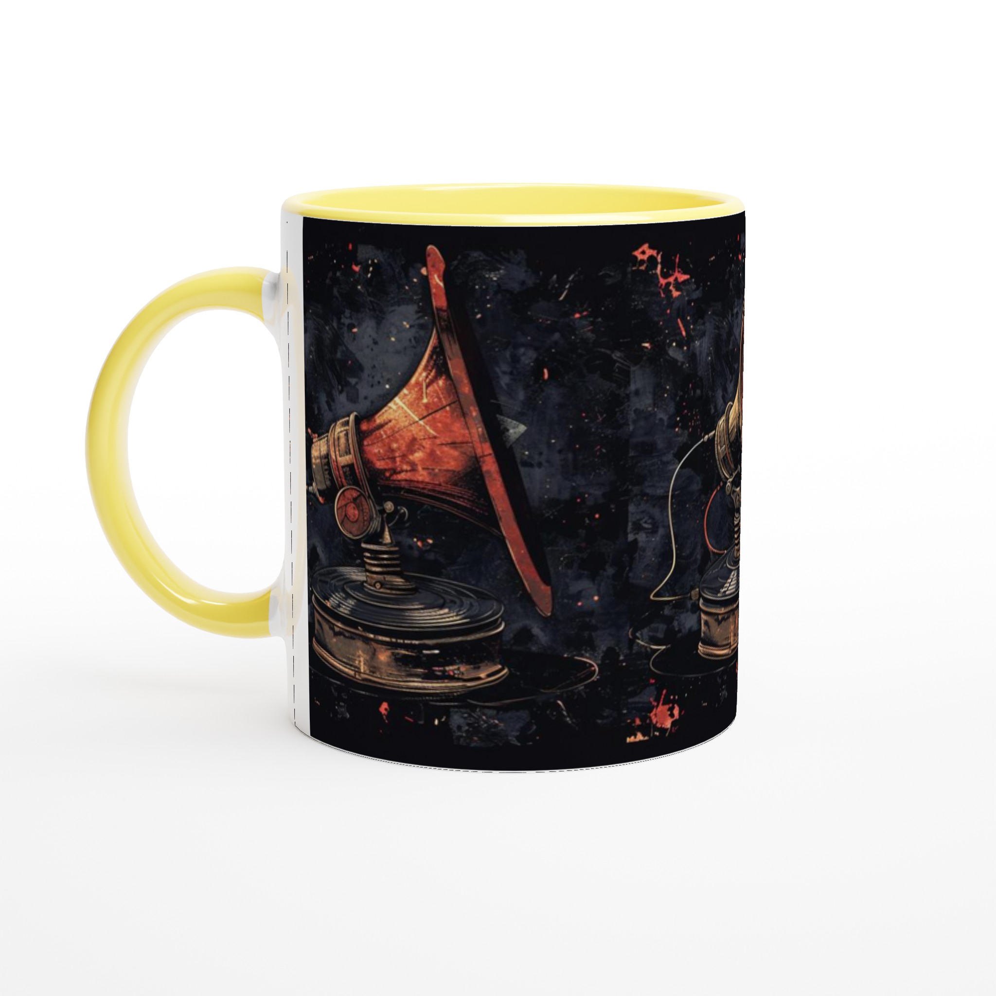Retro Grammofon Keramisk Mugg – Unik Grunge Art Design, Välj Din Färg! 5 25d2f74d-9d8d-4e86-89a0-712c20c67050