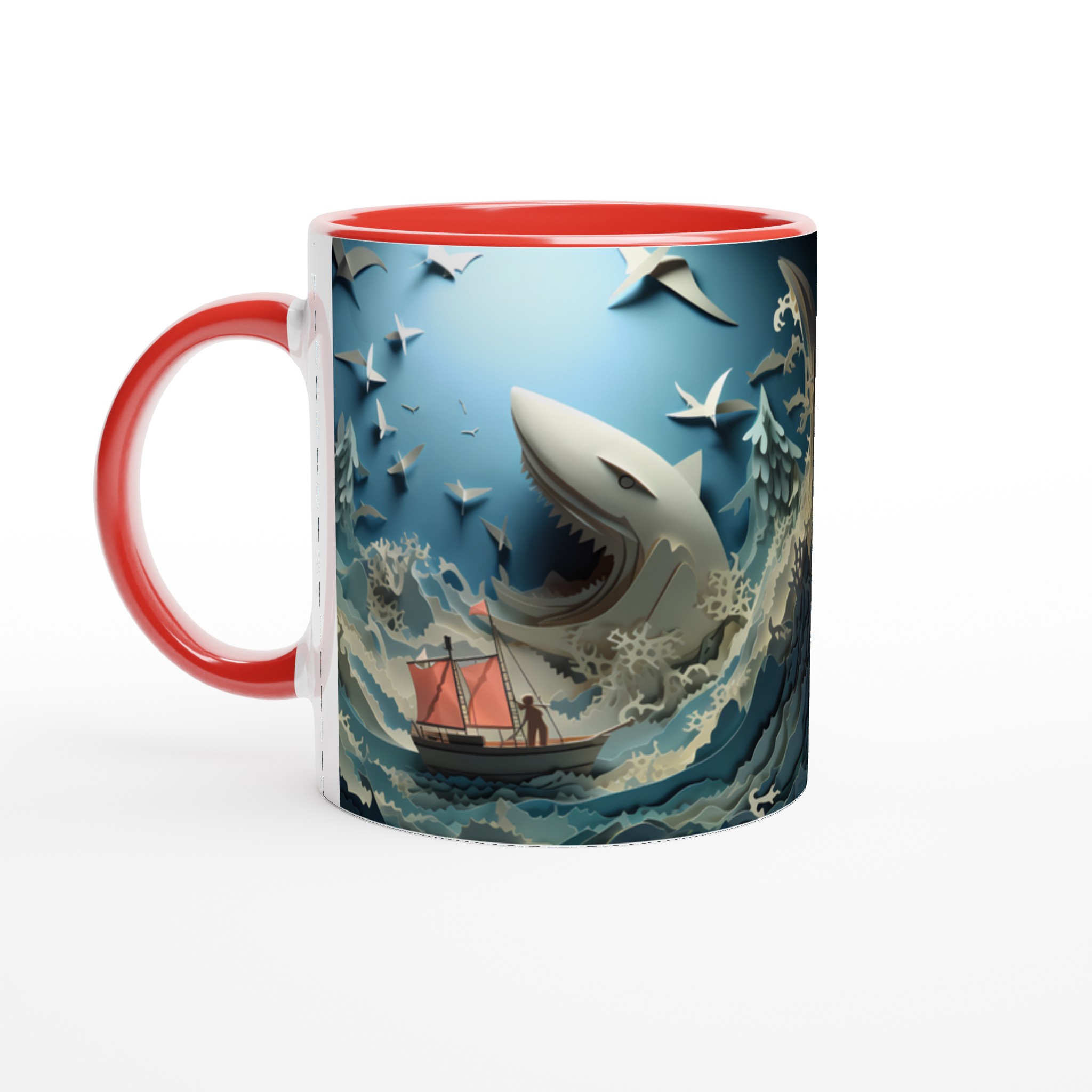 Havets Djup Keramisk Mugg – Unik Papperskonst Design, 11 oz 2 264d91f5-4f68-40ff-abd2-50d31e4032ef