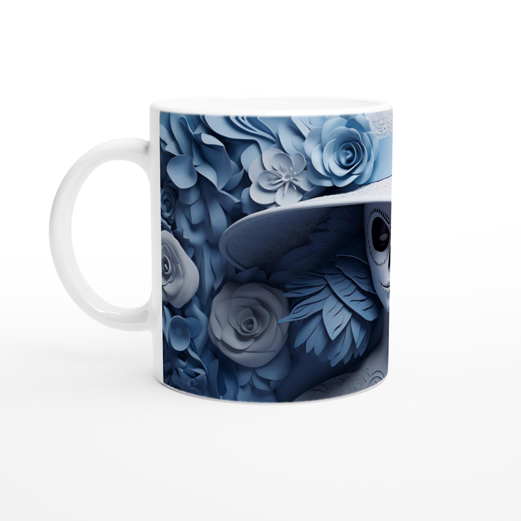 Catrina Chic Kaffemugg – Blå Elegans & Papperskonst Inspirerad Keramik – 11 oz 1 266b2b75-3d9e-4fb9-833f-9230510e437a