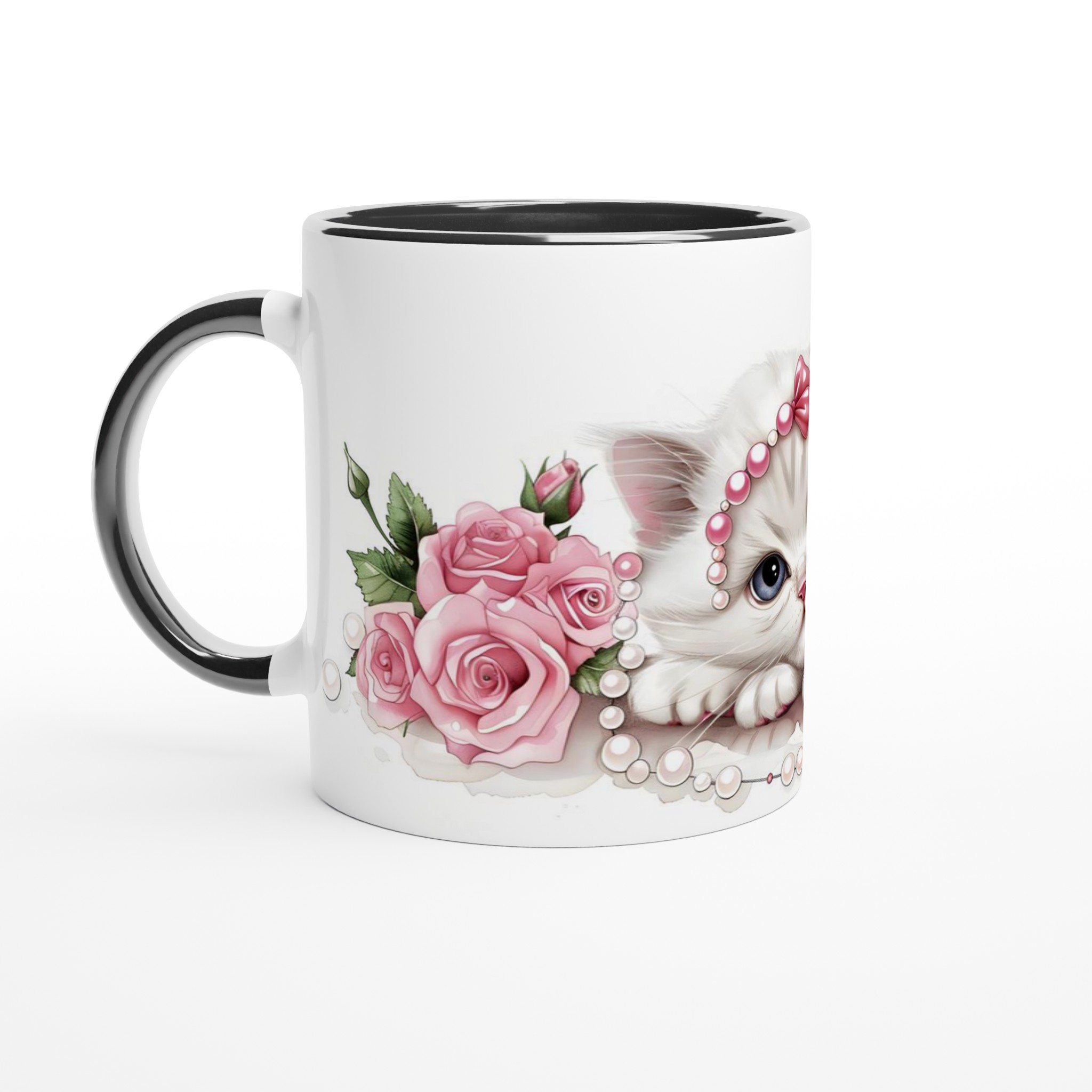Söt kattunge och rosor 11oz keramisk mugg – charmig design för kaffeälskare i flera färger 7 2671a922-d1b2-4112-8331-930194978bc0