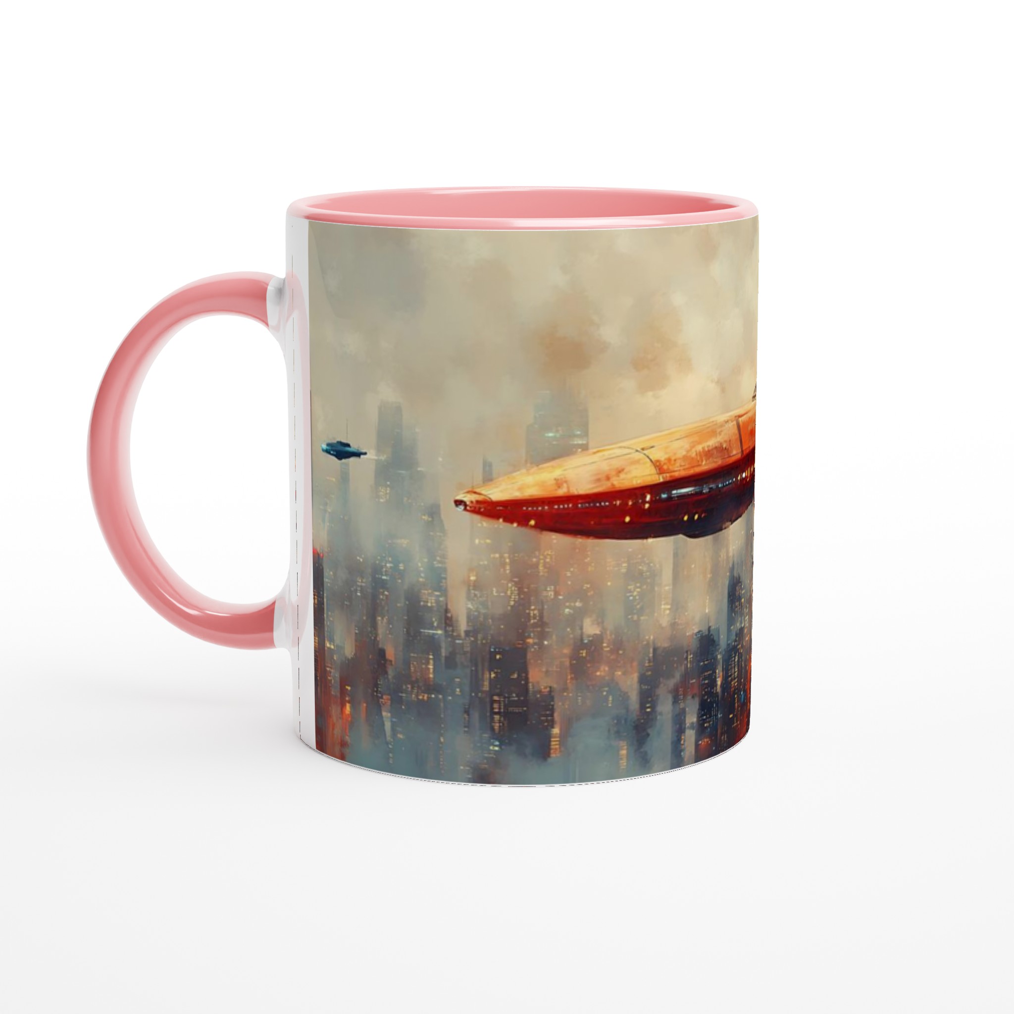 Futuristisk Stad Mugg - Sci-Fi Flygande Farkoster & Stadsbild Konst på 11oz Keramik 6 2689c4f2-5cbc-44e0-a53e-50ba3ac95ae1