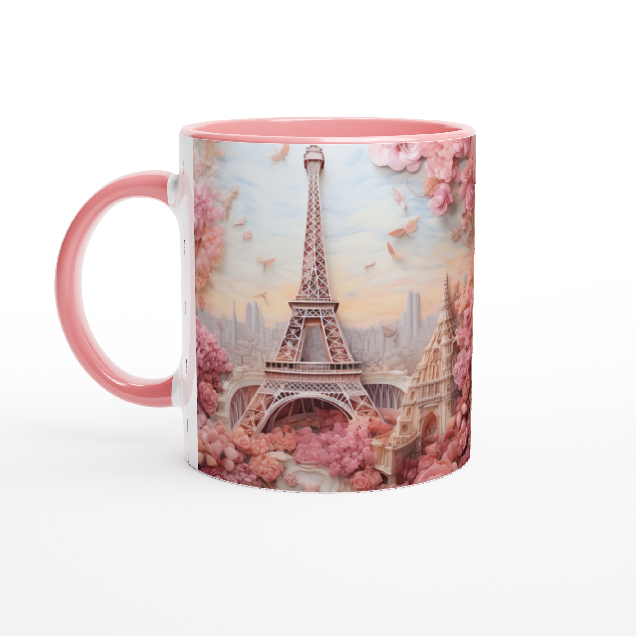 Romantisk Paris-mugg – Eiffeltornet i rosa blomsterdröm – 11 oz keramikmugg i 7 färger 6 26c91229-caaa-49cb-bc44-7648401afe66