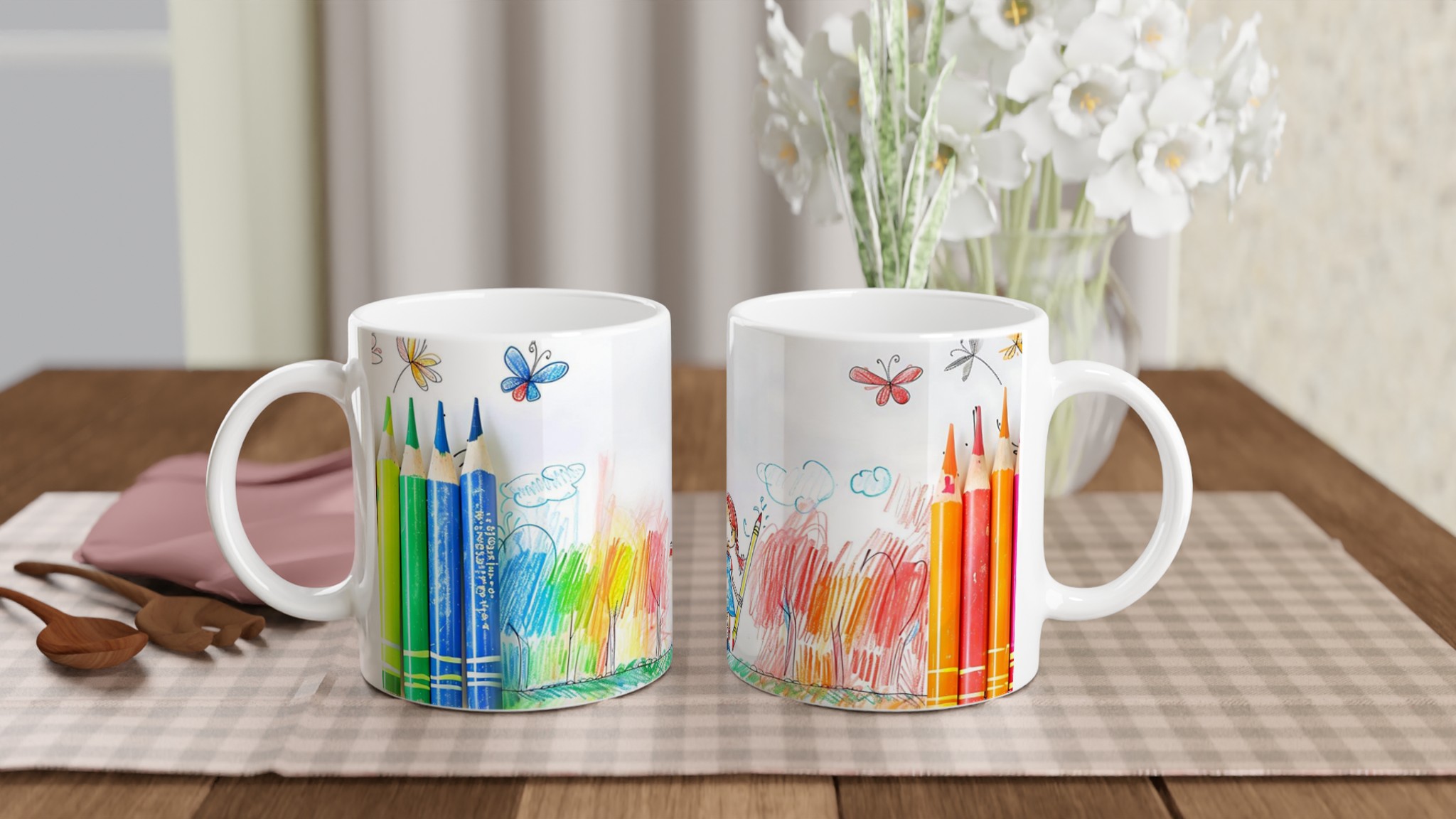 Kreativ Mugg med Tecknad Konstnärstjej – 11 oz Keramisk Kaffemugg i Din Favoritfärg! 10 26f3d143-b55a-4ea2-8668-81868d4d30a5