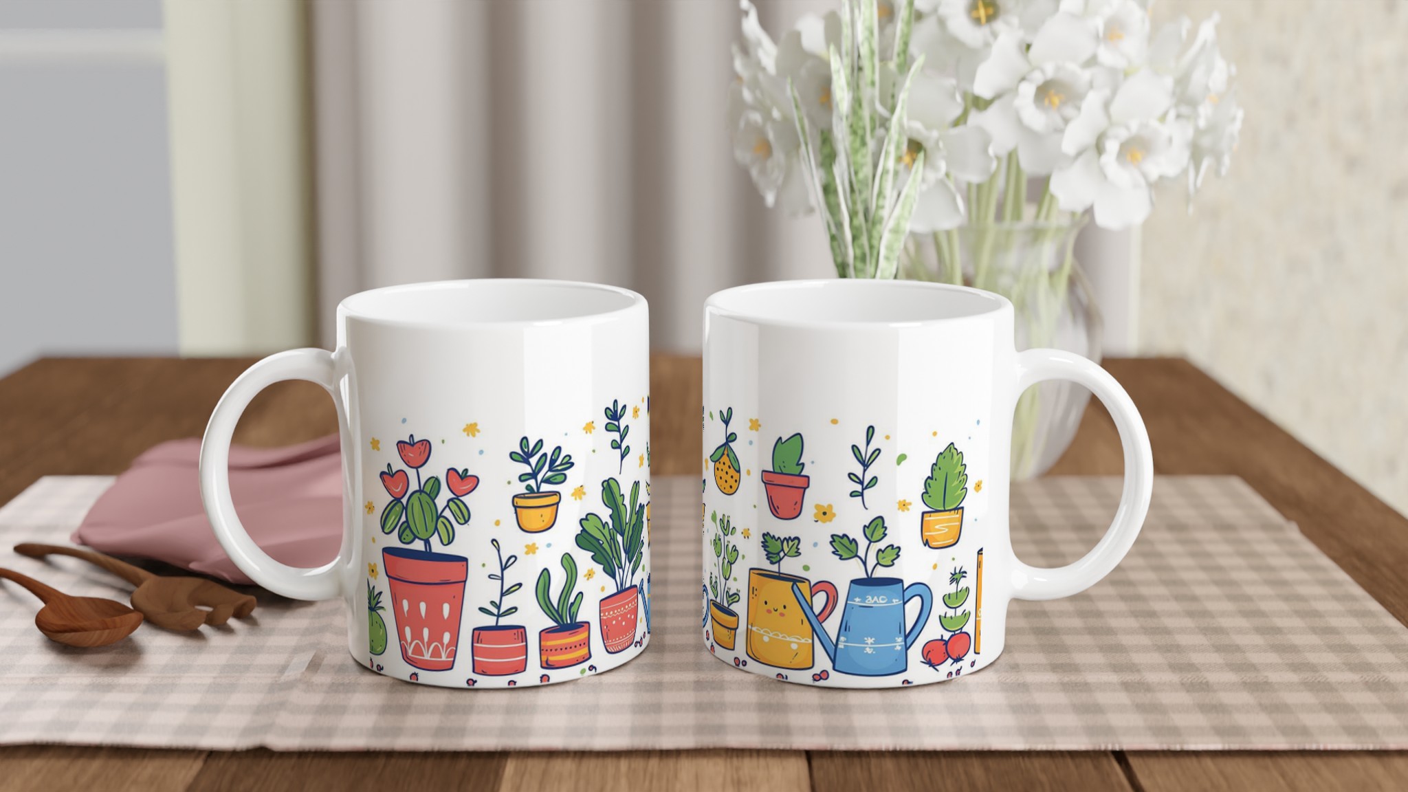 Mug med Livfulla Blomster & Trädgårdstryck – 11 oz Keramikmugg i Valfri Färg 10 26fd76a2-1f33-41c6-a63c-1fa65cbd8fcd