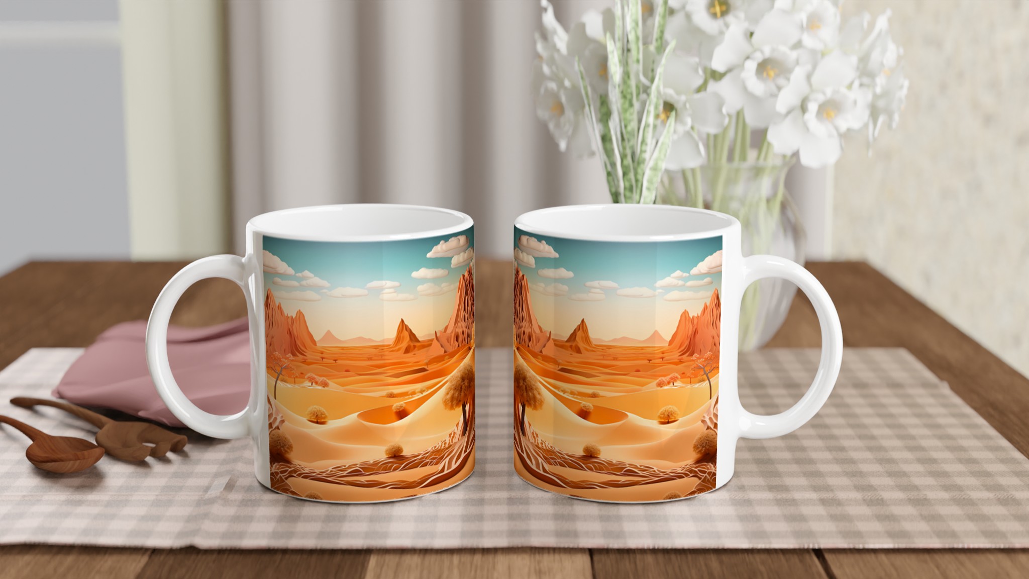 Ökenlandskap Keramikmugg - 11oz, Välj Bland 7 Levande Färger 10 272c64f2-c6ca-48fa-876c-fd620c9d0952