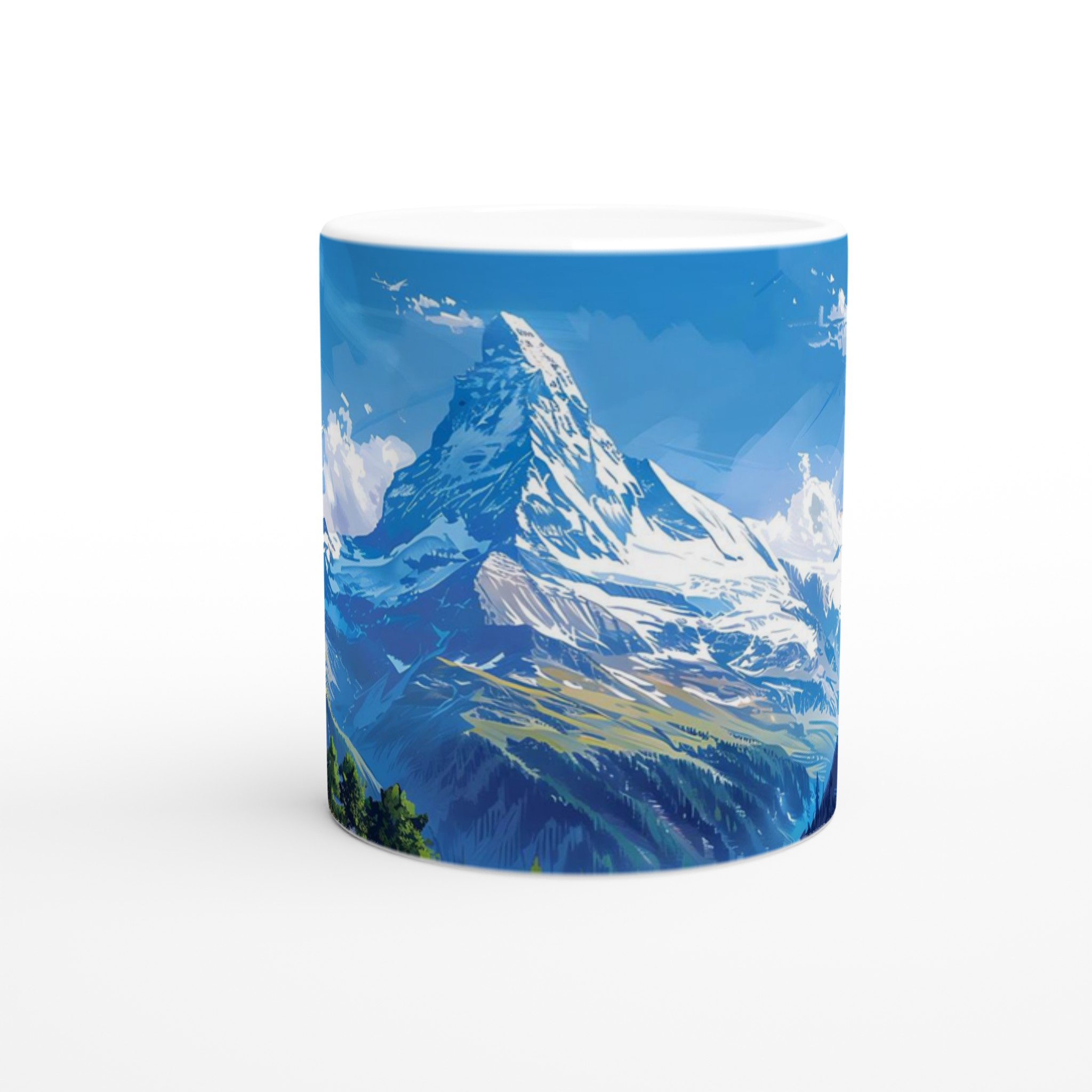 Majestic Mountain Peaks 11oz Keramisk Mugg – Konstnärligt Tryck för Naturälskare 8 27844e0a-1b04-4a5f-a3fc-6a2d800714a4