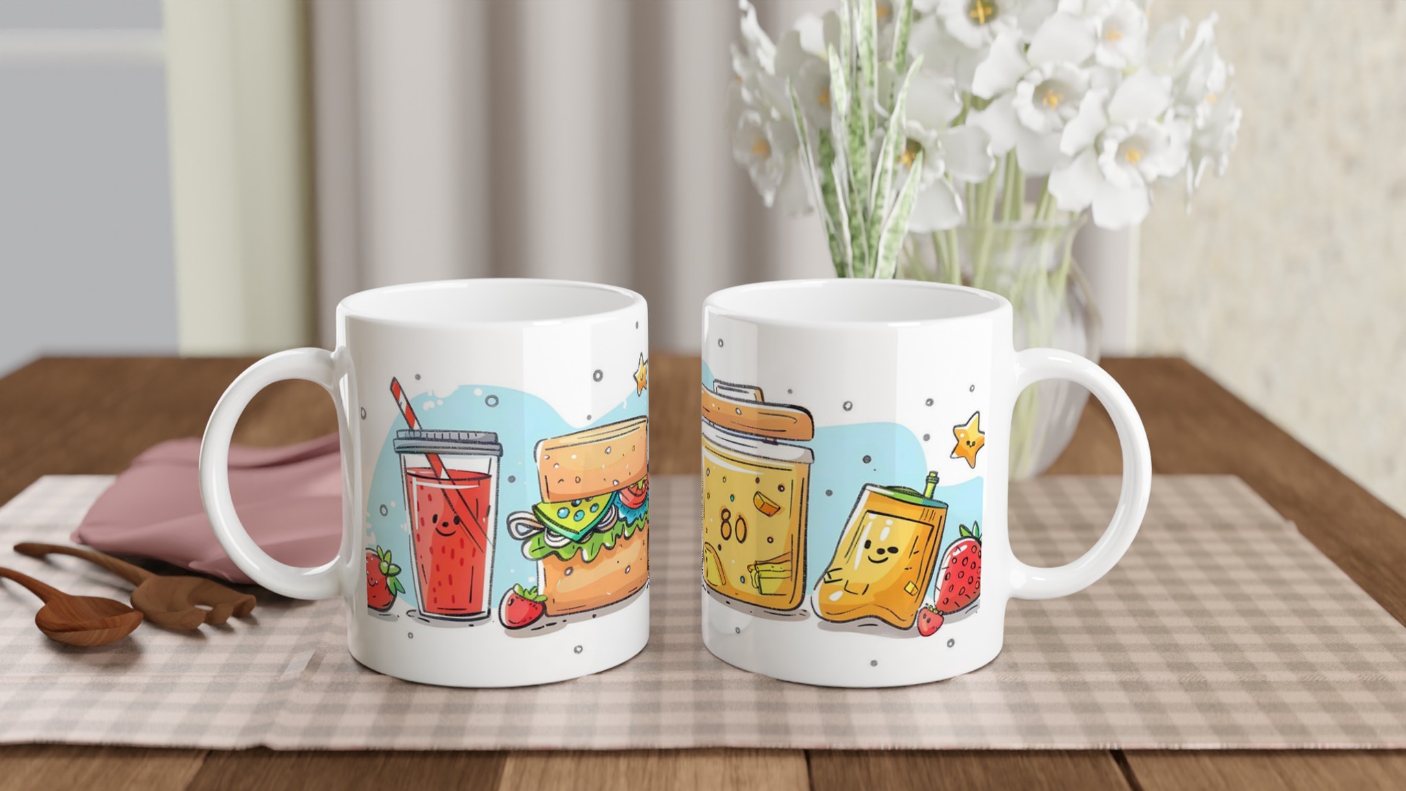 Söt Fika Vänner Keramikmugg – Glada Måltider i Pastell – 11oz Personlig Kaffekopp 10 27dbe55f-9b86-4190-b7e0-47579d9405e6