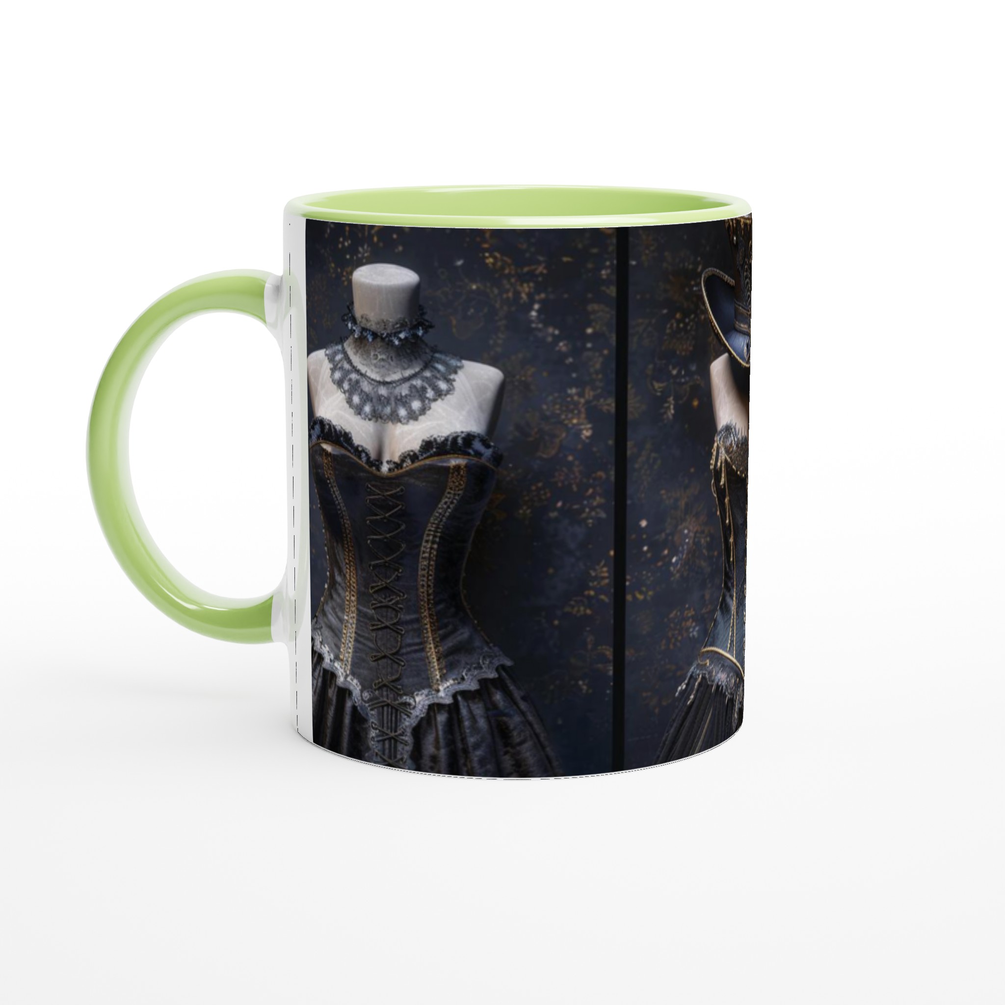 Vit 11oz keramisk mugg med elegant svart och guldig steampunkinspiration – välj bland sju klassiska keramfärger 3 27dd9c3e-b5b3-4165-91e8-7eff09e2b582