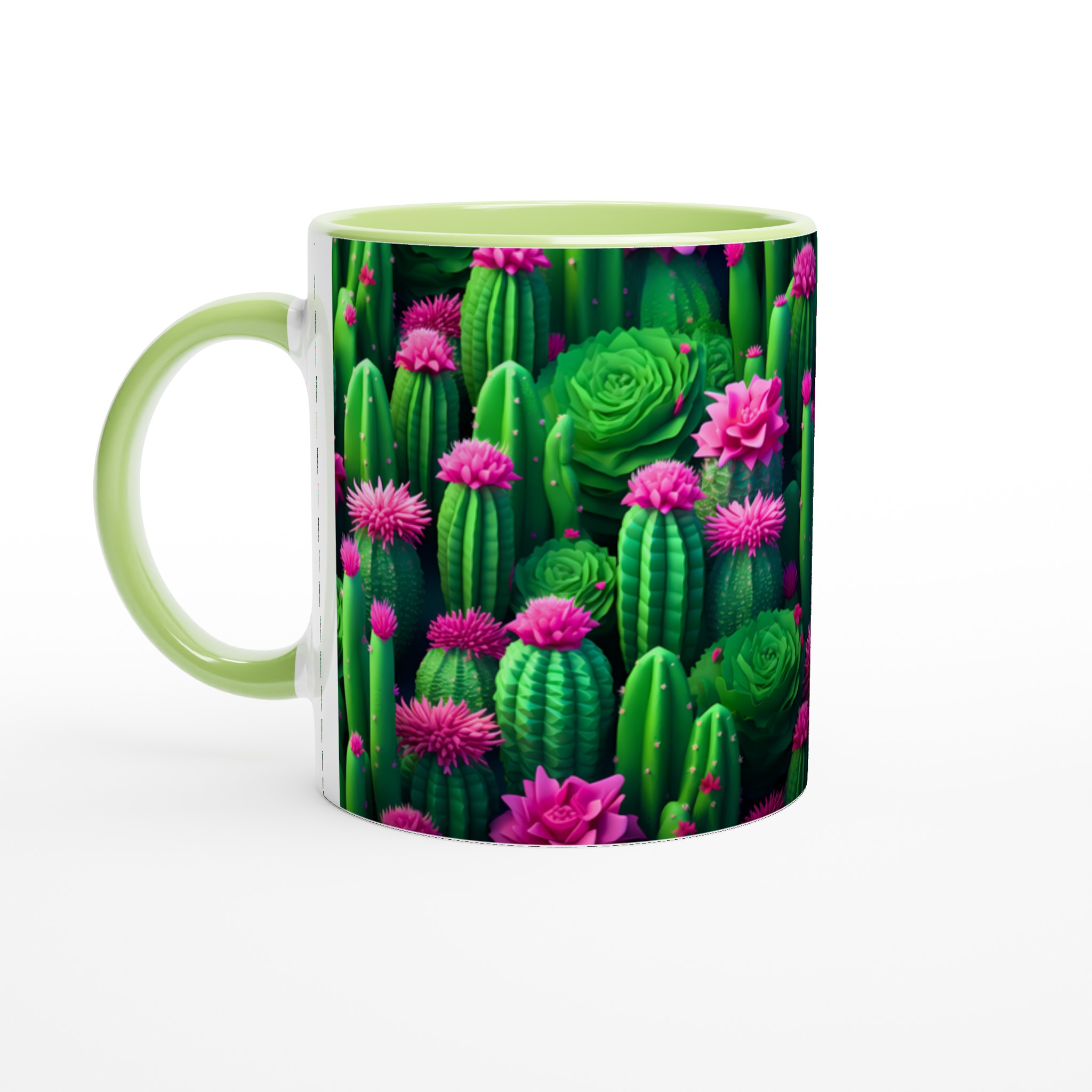 Kaktusblomster Mugg – Levande Rosa & Grön Design i 11oz Keramik 3 27f87f80-3ef2-48ce-bbfb-61589166550d