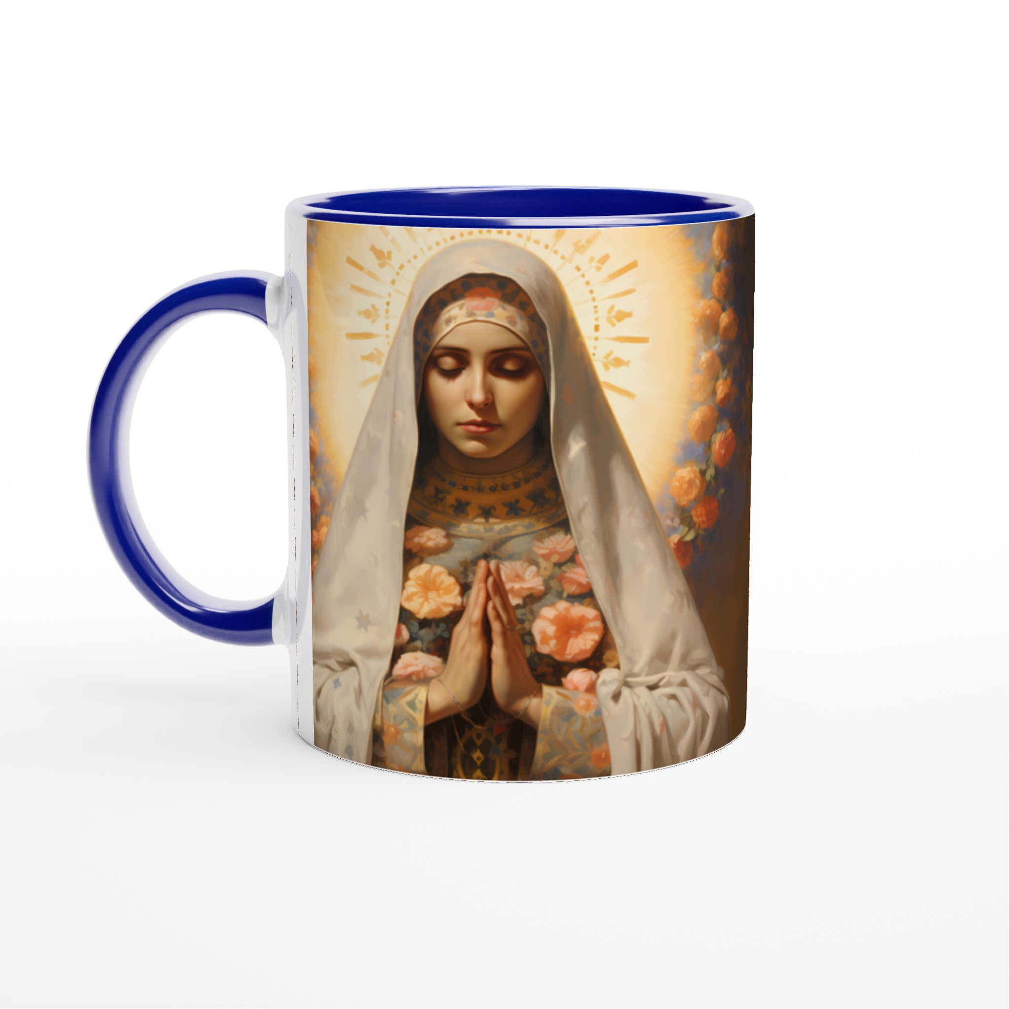 Madonna of Flowers 11oz Keramisk Mugg – Konstnärligt Tryck, Välj Din Färg! 4 28777c52-5977-442b-89d9-6e2e13477e74