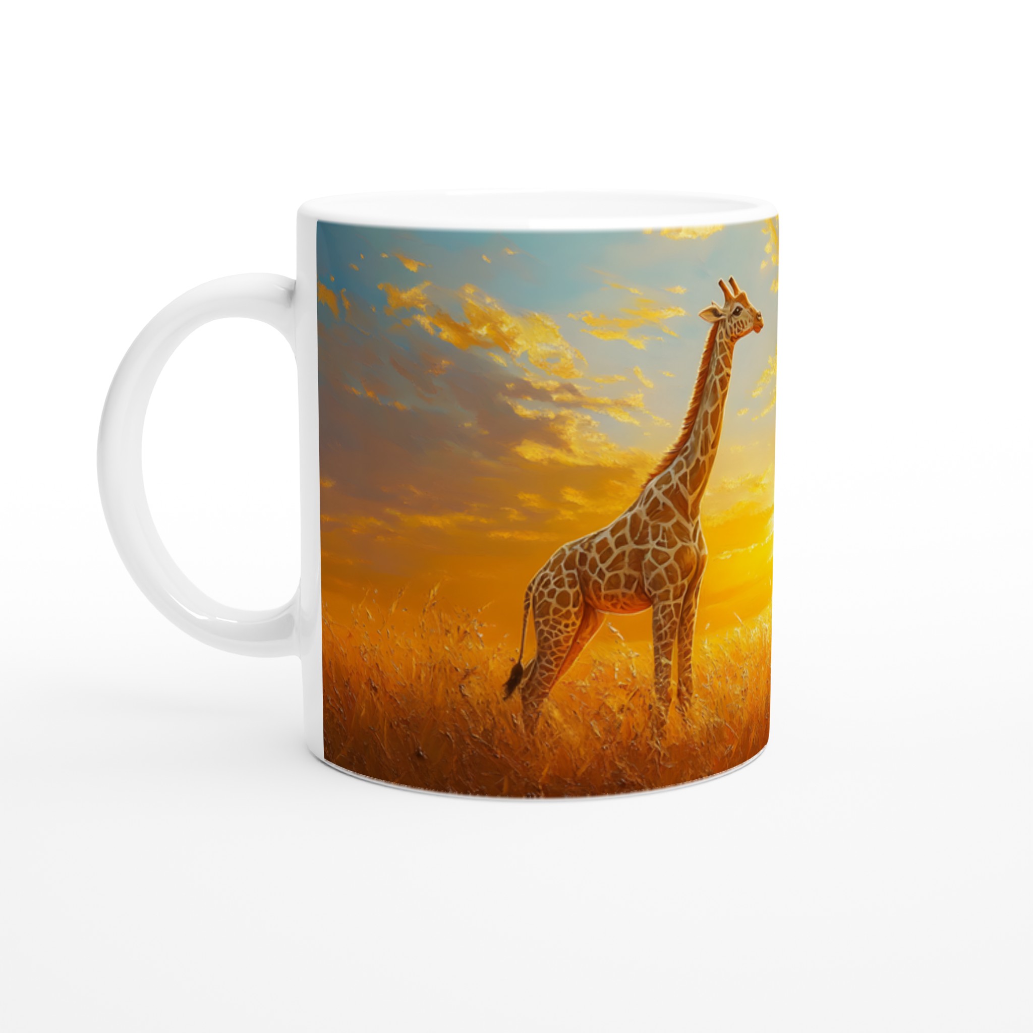 Giraff i Solnedgång – 11oz Keramikmugg, Välj Din Färg! 1 2879c36f-0763-4ff8-b893-ce44d57b65e6