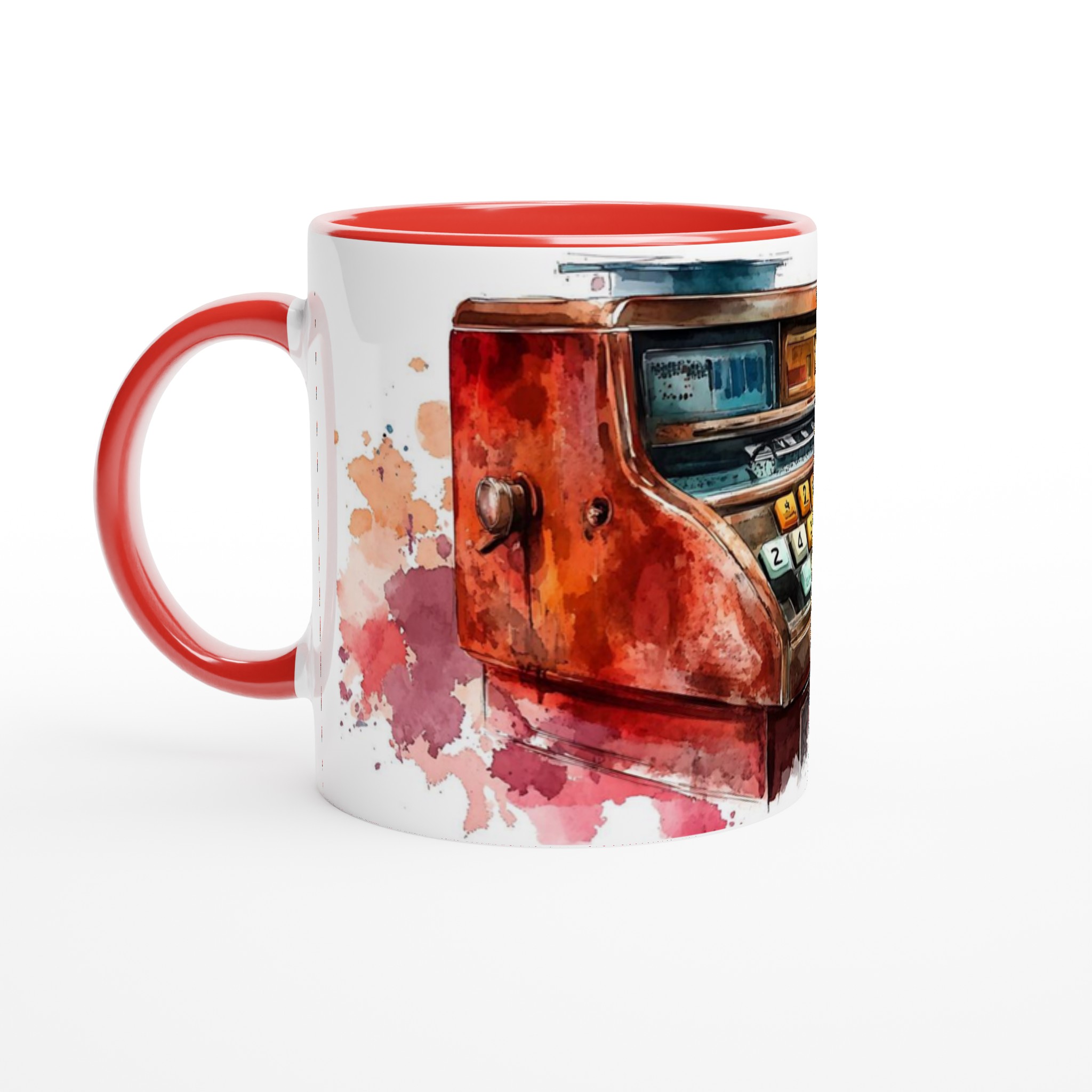 Retro Kassaapparat Keramisk Mugg – Nostalgisk Akvarellstil i 7 Färger 5 28b4b9de-7b07-4bbe-a6d1-7ad2cf6c0e78