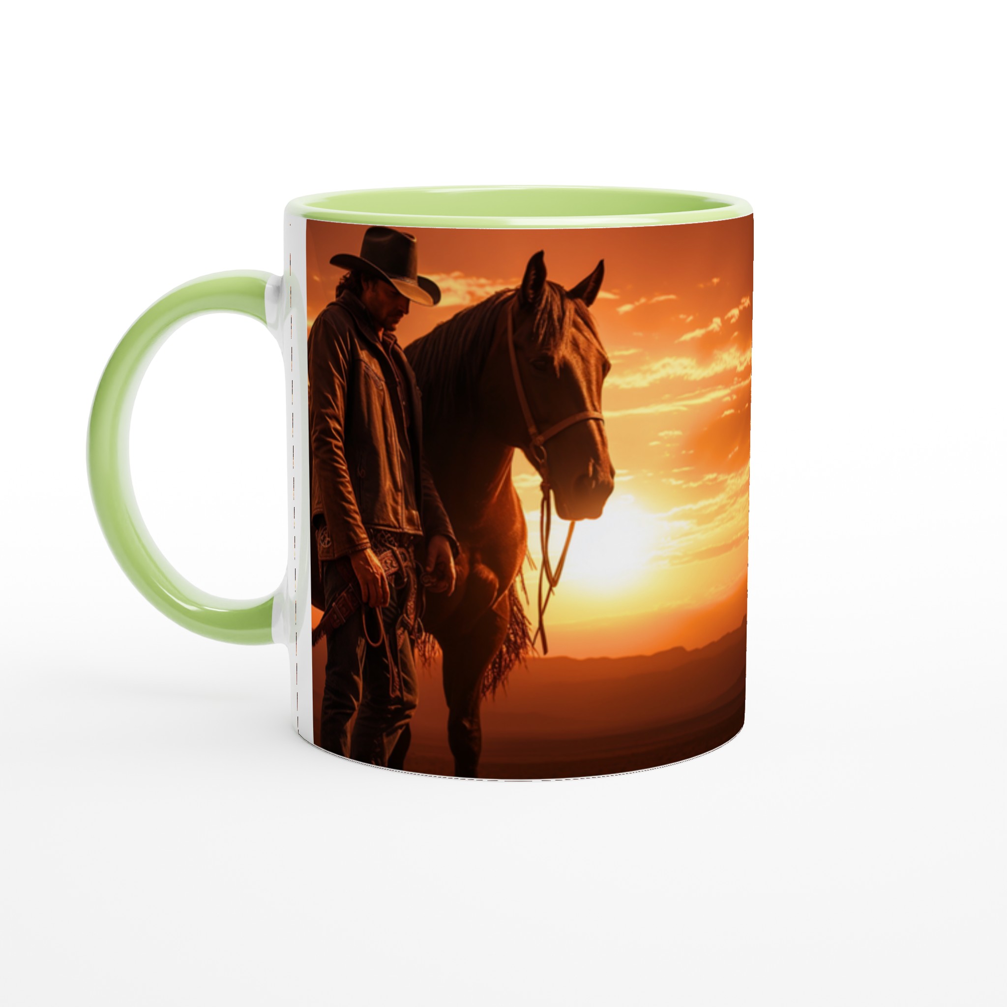 Cowboy Sunset Mug – Western Charm in Your Choice of 7 Colors – 11oz Premium Ceramic 3 293086d3-65a3-48bd-8b90-bd98c56b5e9c