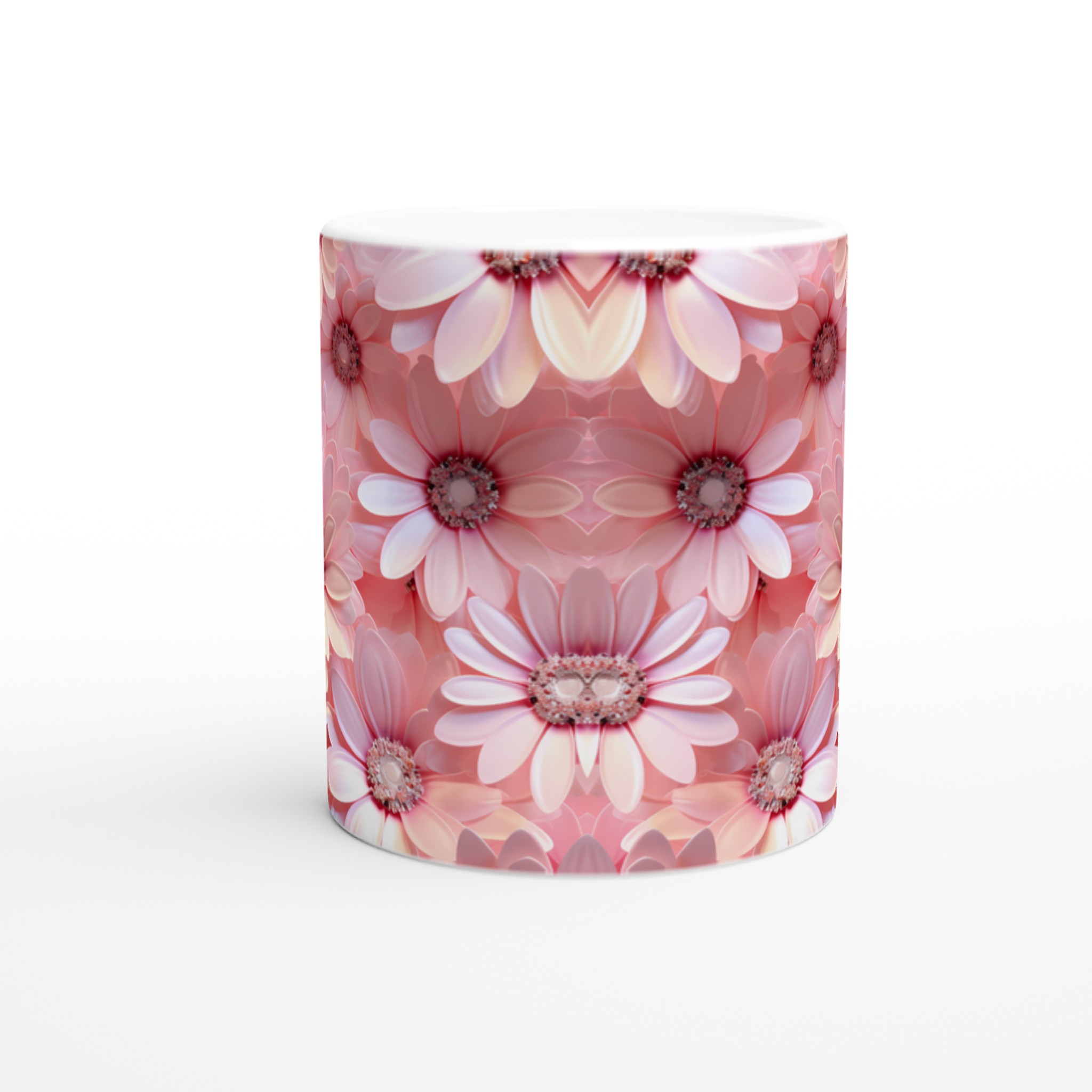 Elegant Vit 11oz Keramisk Mugg med Drömskt Rosa Blomstertryck – Välj Din Färg 8 2945f56a-035c-46e0-930d-60c155c17e24