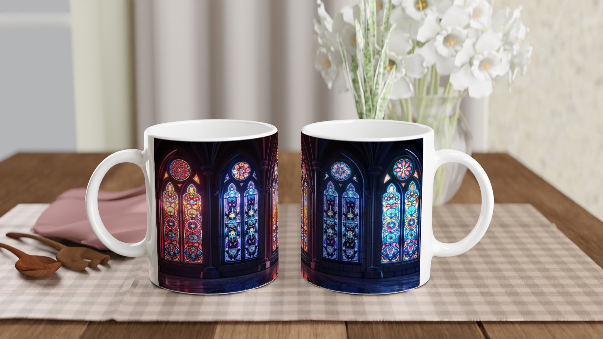 Katedralens Färgglada Fönster Keramisk Mugg – Konstnärlig Kaffeupplevelse i Valfri Färg 10 29c20c72-2e97-4774-8ff9-6d5490187252