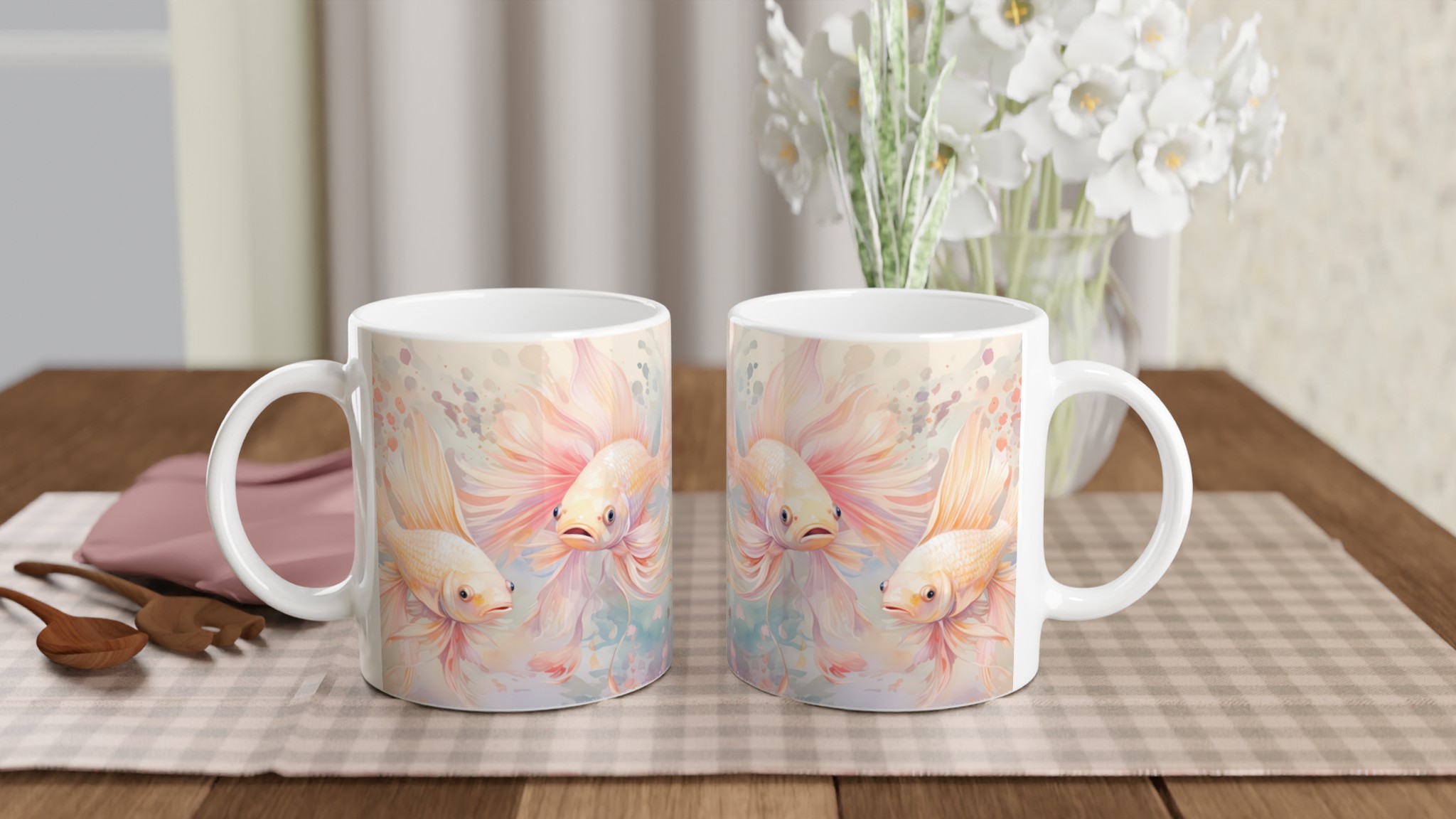 Zen Guldfisk Mugg – Drömlik Akvarell Keramikmugg i Valfri Färg, 11 oz 10 29d121d3-326b-4a35-9f6b-ce803d1be5a0