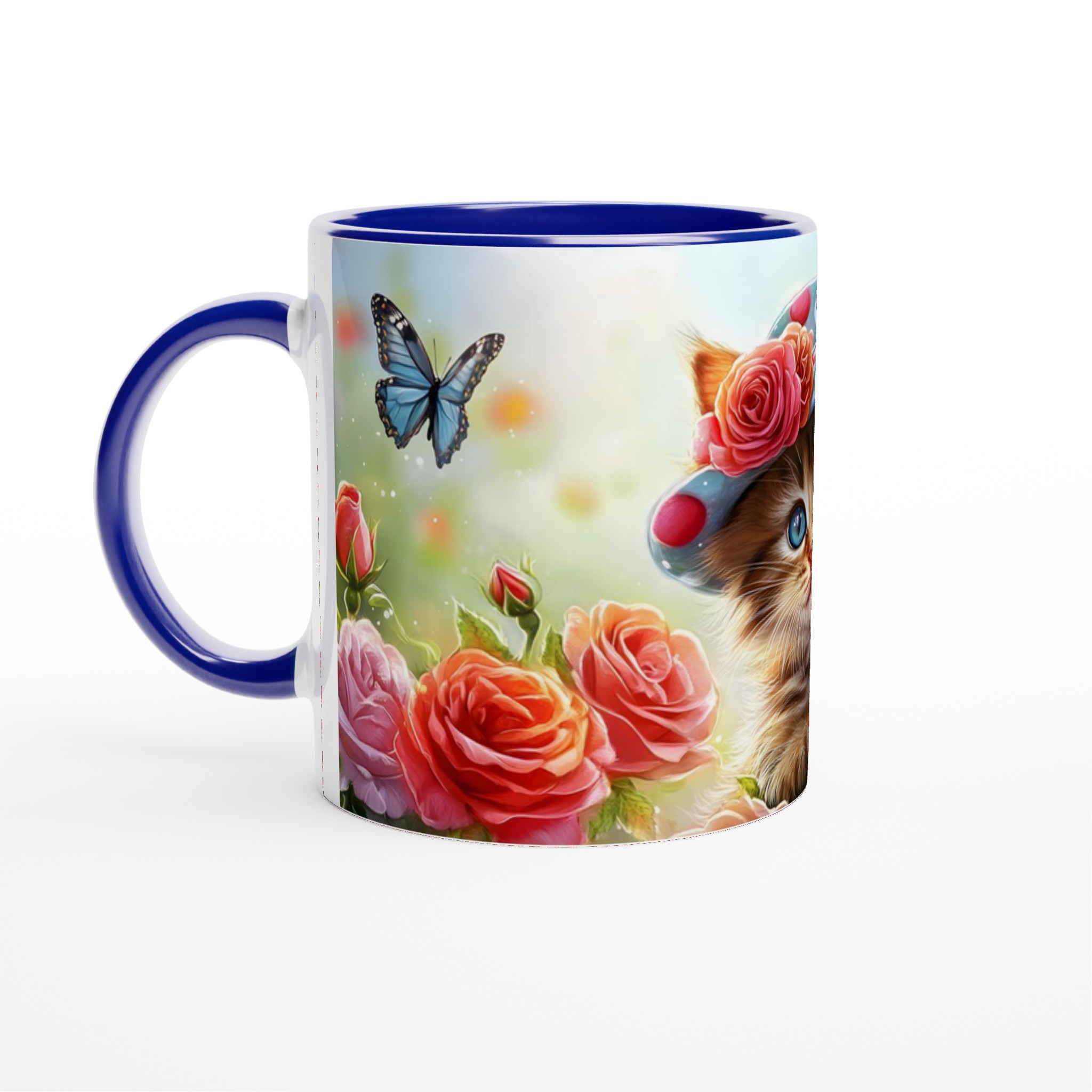 Söt kattunge i trädgård - 11oz Keramisk Mugg för Kaffe, Te och Varm Choklad – Välj din favoritfärg! 4 2a2b4ca4-ccba-4156-8178-672e98dee0f4