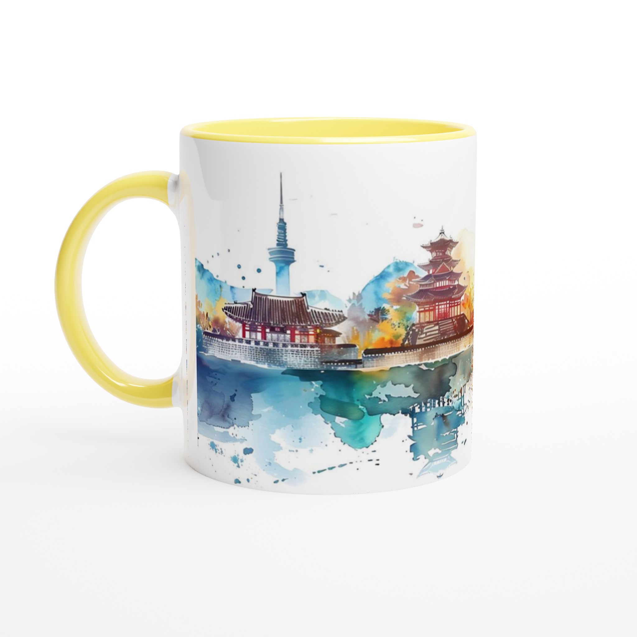 Asiatisk Stadsbild Akvarellmugg – Färgstark Keramikmugg 11oz 5 2a97613c-2650-4074-8015-836f08f4dbac