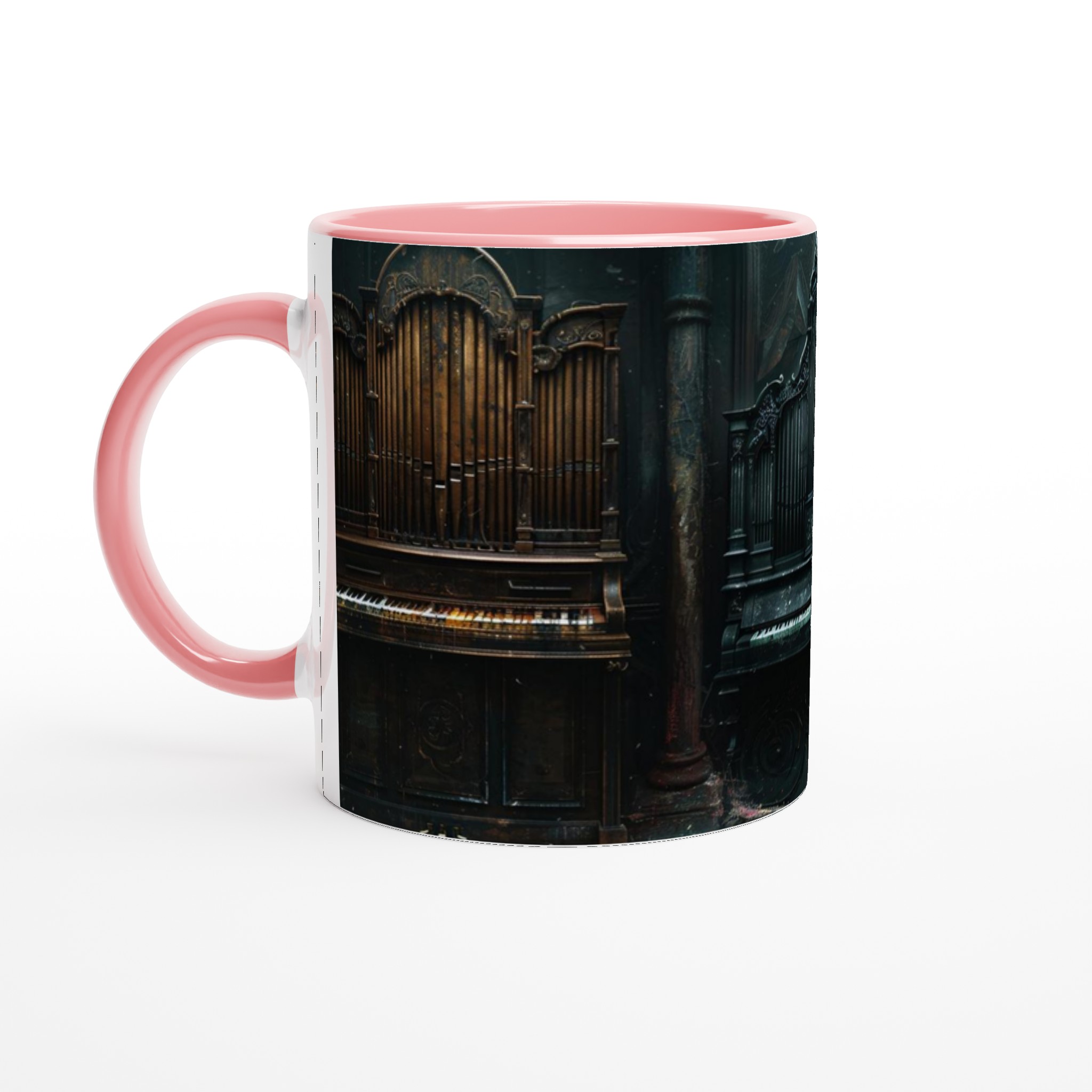 Vit 11oz Keramisk Mugg med Gotiskt Orgelmotiv i Tidlös Elegans 6 2a99505d-49c0-4cb4-ad62-b64342b5b3cf