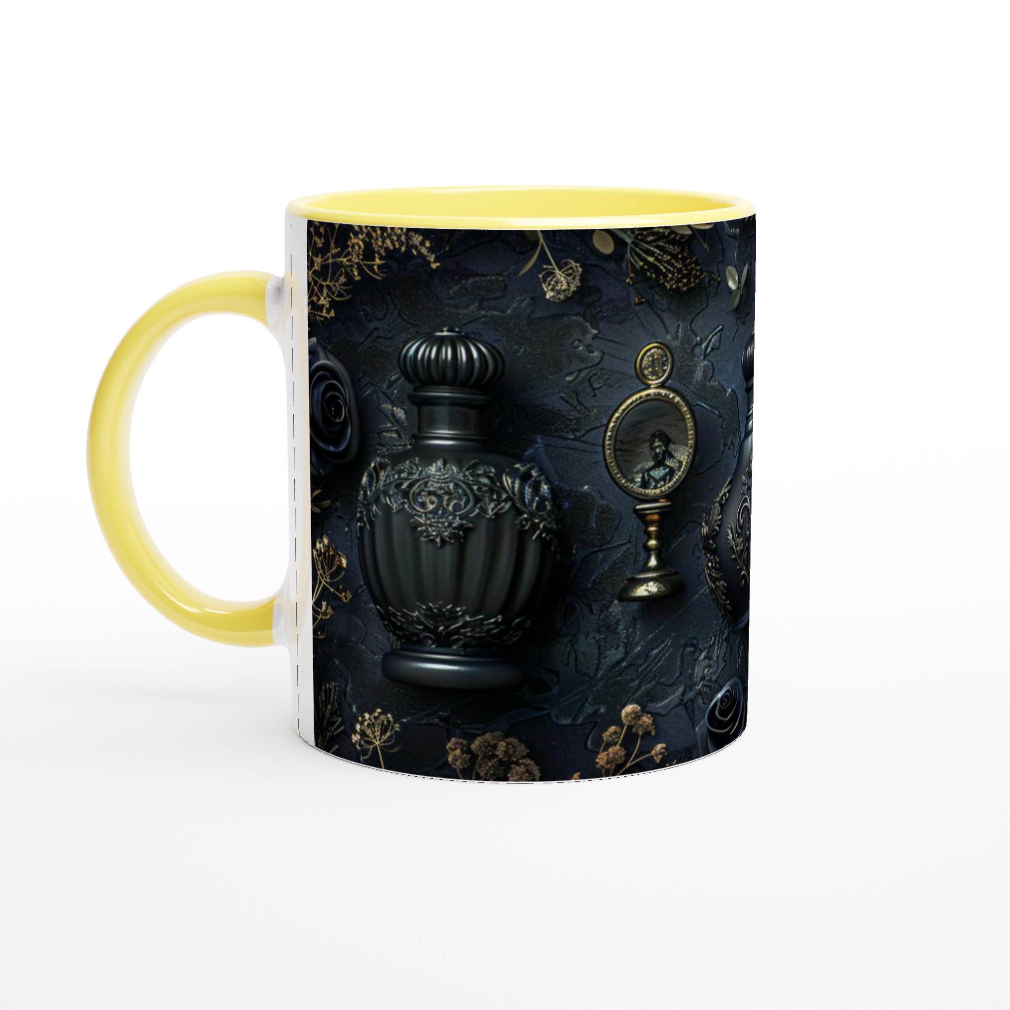 Vit 11oz keramisk mugg med elegant barockinspirerat motiv i flera färger 5 2ac35faf-2948-4ad4-924c-ea827aa73170