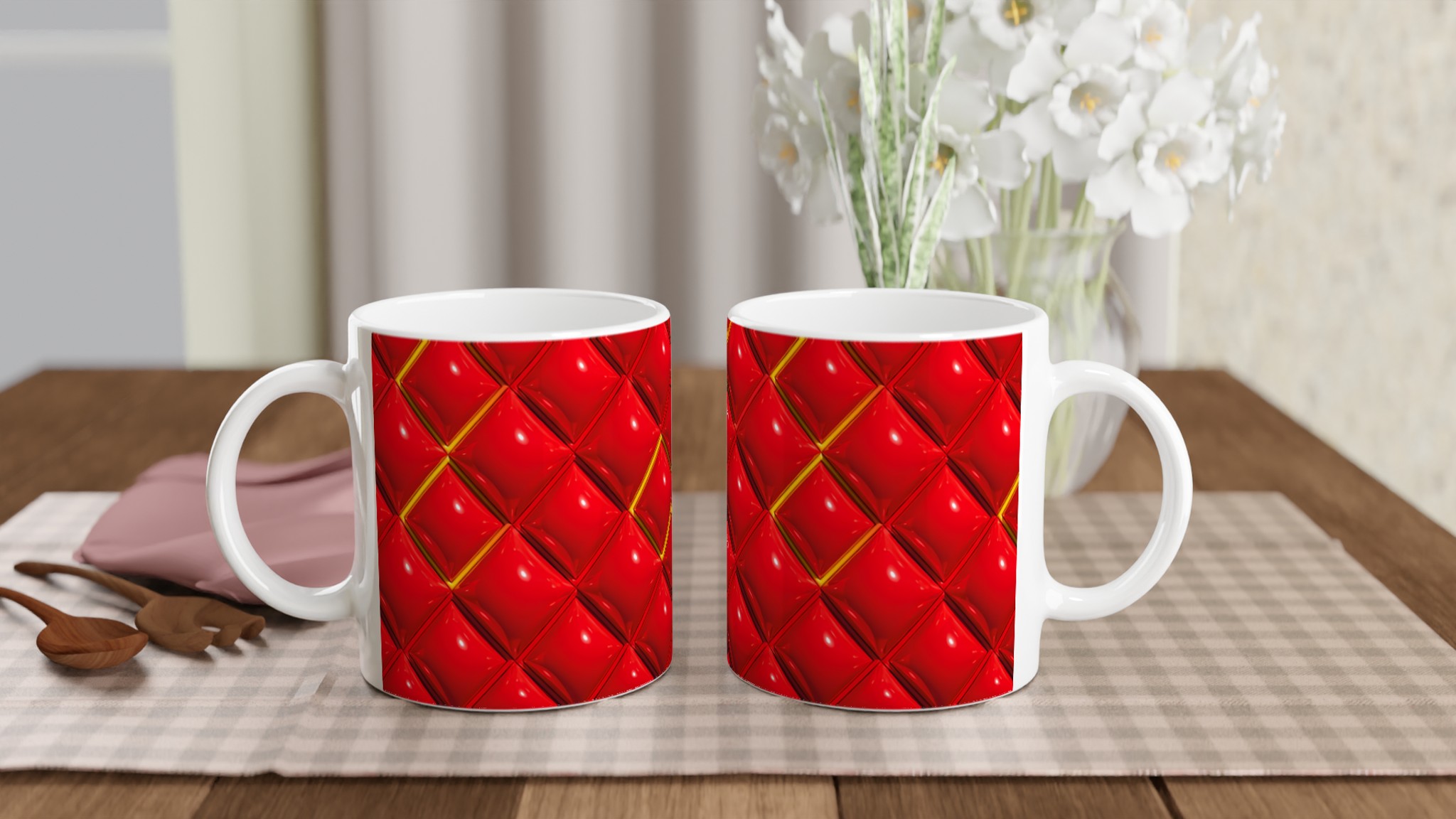 Lyxig Quilted Red & Guld 11oz Keramisk Mugg – Välj din Färg för en Statement-look! 11 2adc8be0-0684-4fa8-a502-3662c5f293a5
