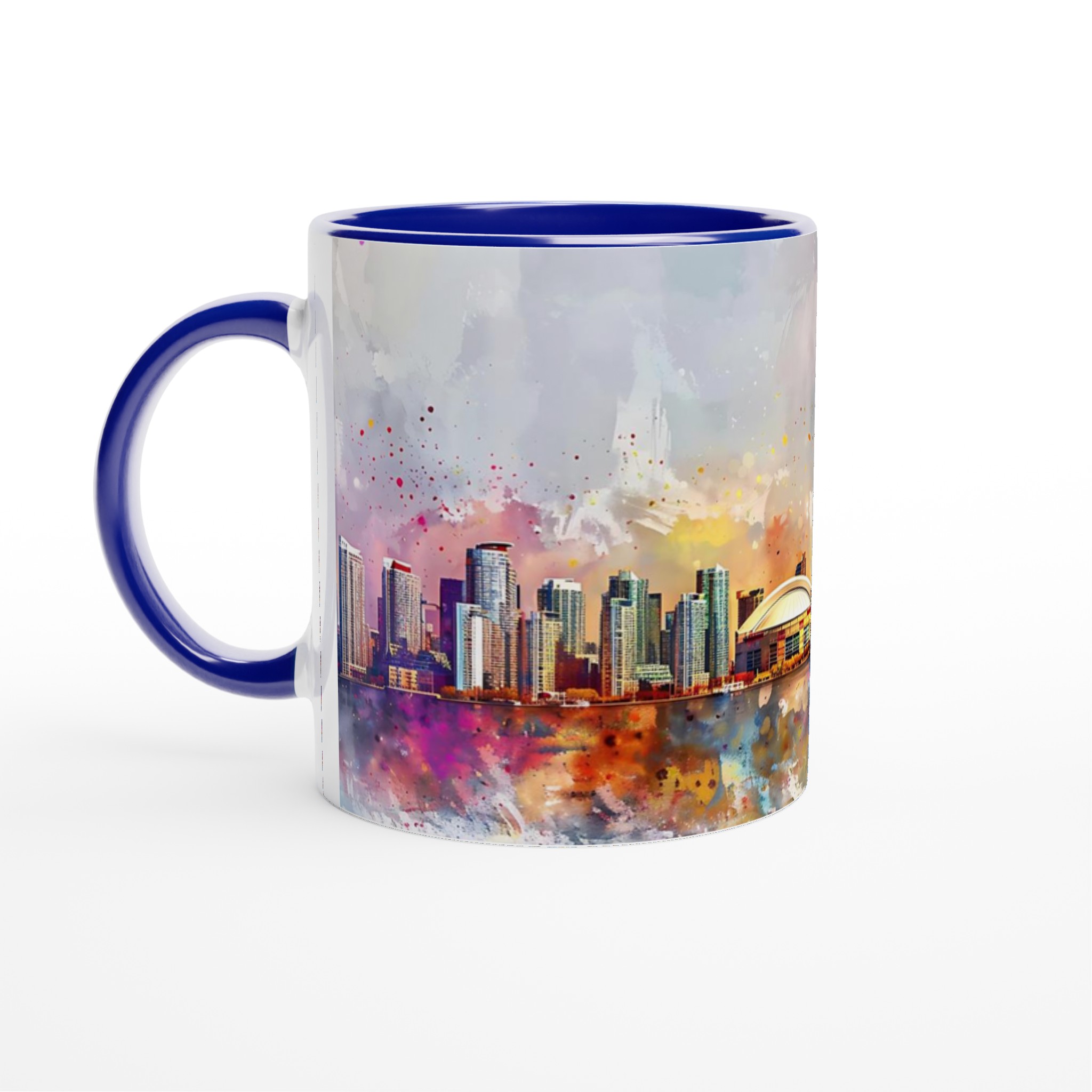 Toronto Skyline Watercolor Mugg - Konstnärlig Kaffemugg med Färgstark Stadsutsikt - Välj din färg 4 2aef320c-84e8-4da6-b666-9669b8134860