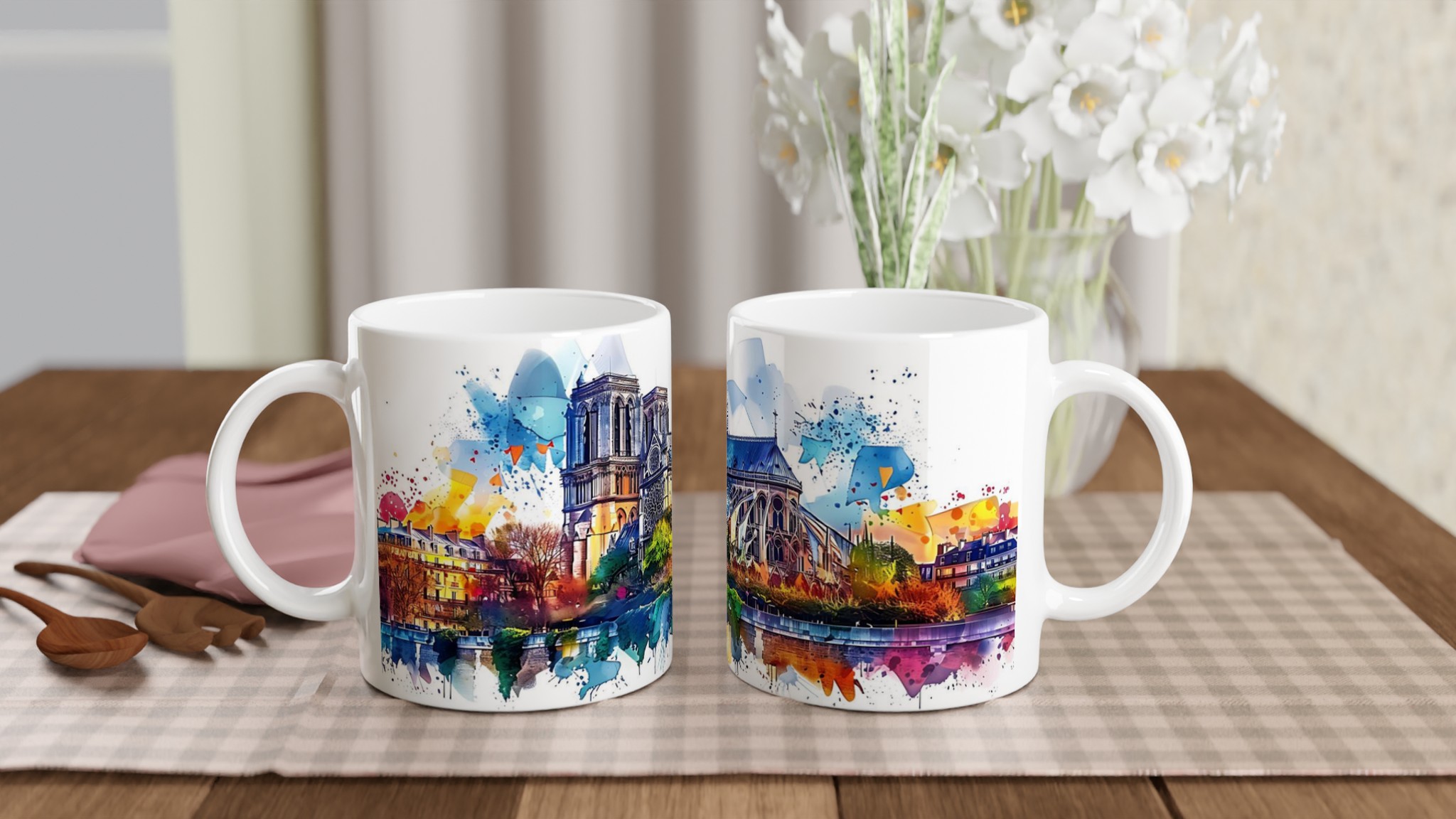 Färgsprakande Notre Dame Mugg – Akvarell Konstverk för Kaffeälskaren i 7 Nyanser 10 2b80208e-3014-4b53-91db-d62b37979e70