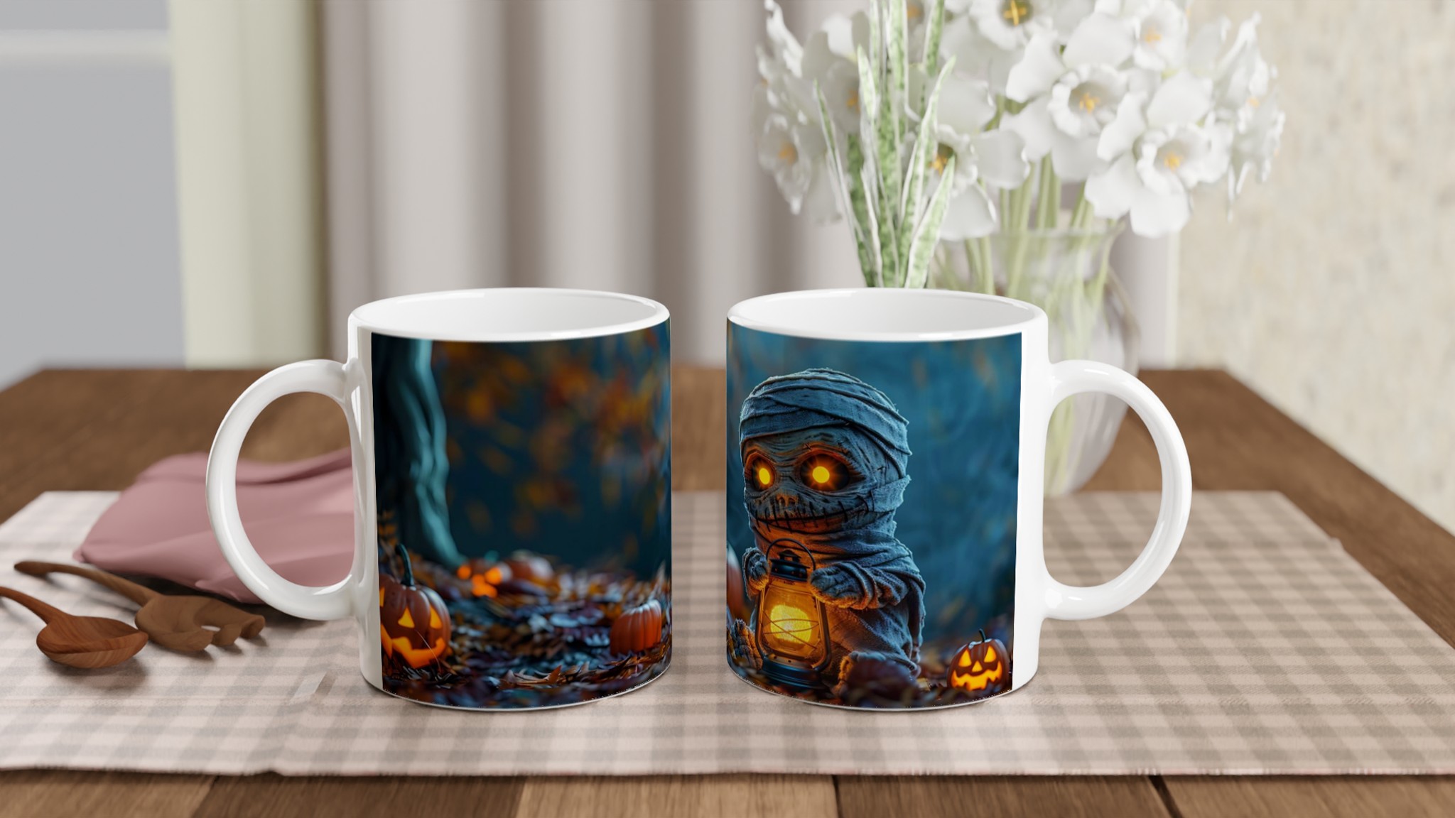 Spöklik Mumielykta Kaffemugg – Fånga Halloween-stämningen med din favoritdryck 10 2bca09d8-4fc1-4d78-b7a1-fa4da7496129