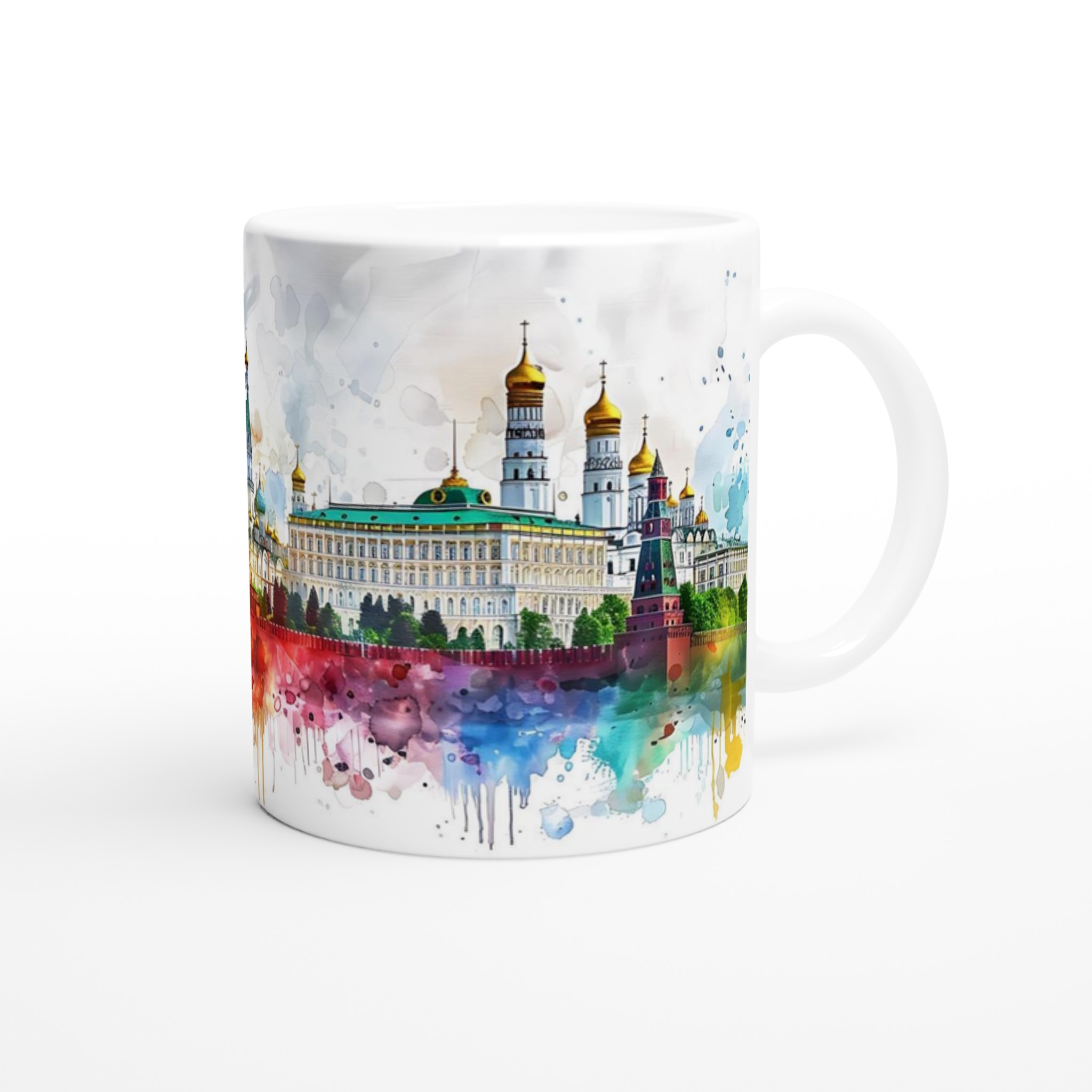 Konstnärlig Moskva Akvarellmugg – 11oz Keramisk Mugg med Livfullt Kremlmotiv 9 2c8e0474-039a-41e2-8204-fd2d06b764a4