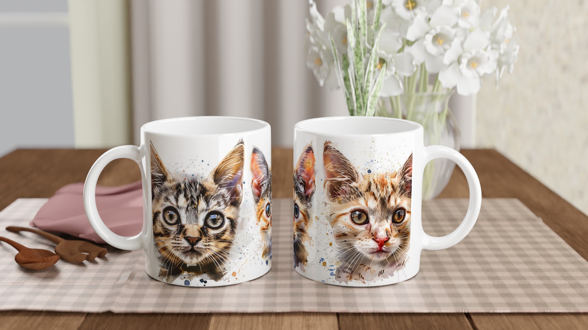 Konstnärlig Akvarell Kattmugg – Personlig 11oz Keramikmugg i ditt val av 7 Livfulla Färger 10 2cbb352d-b6fa-4b74-8d0d-e14381ccb6b0
