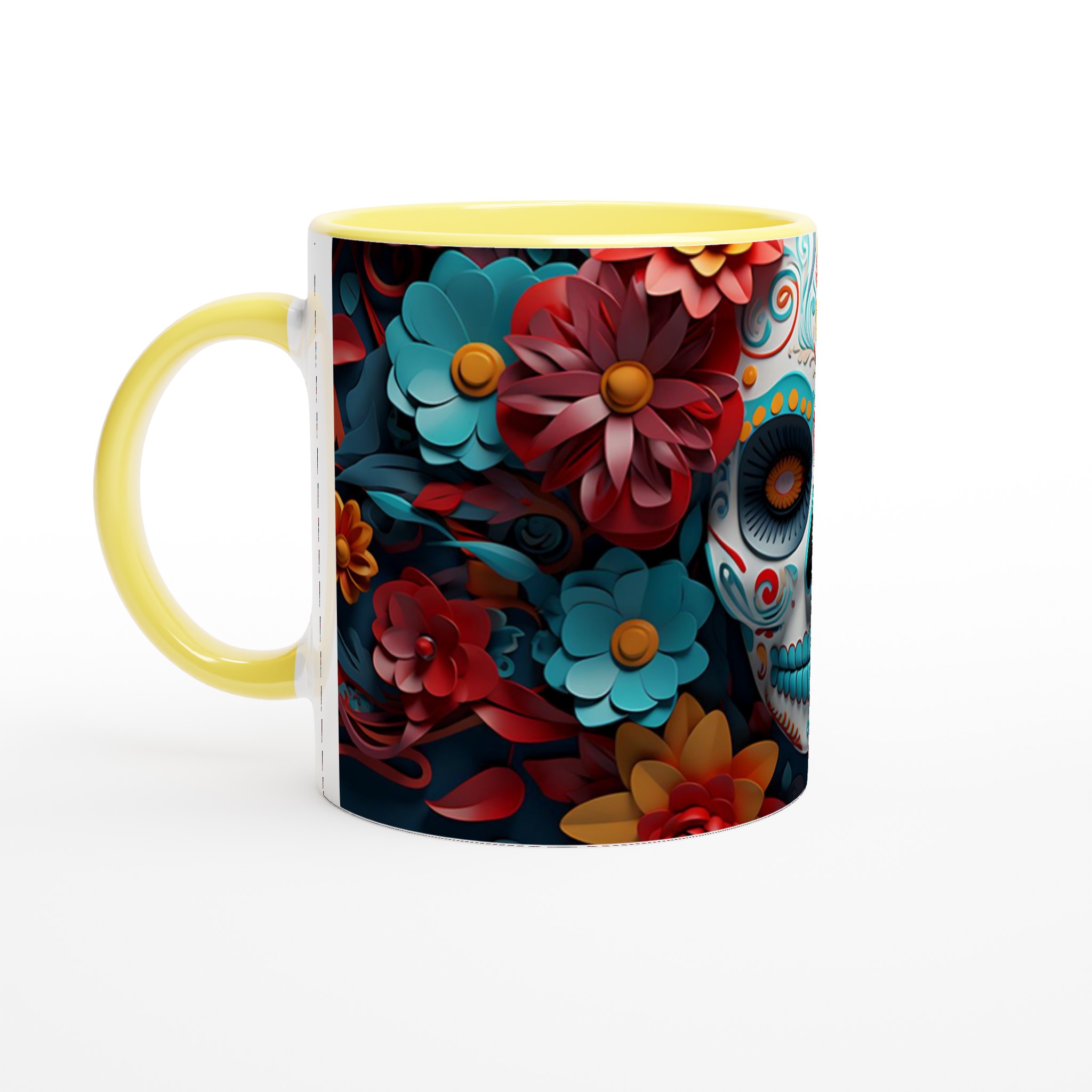 Färgsprakande Sugar Skull Keramikmugg – Perfekt för Día de los Muertos & Festliga Stunder, Välj din färg! 5 2cdb32a7-2f03-4c9d-8cbf-e288cf5d198b