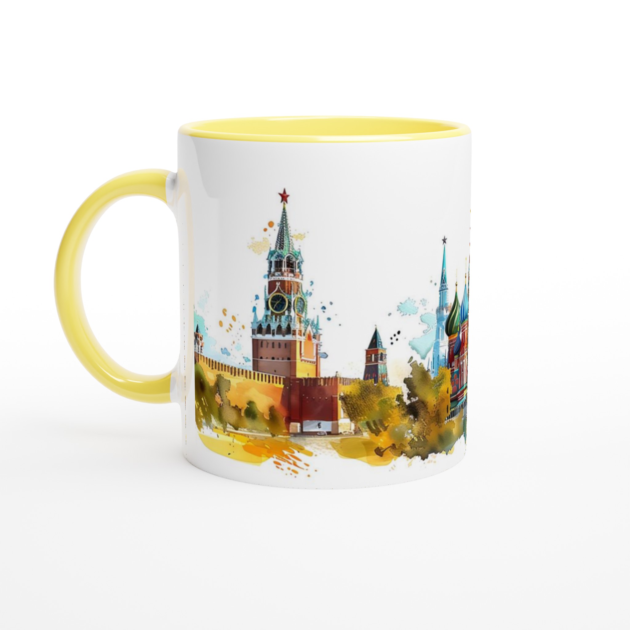 Historisk Skönhet: 11oz Keramikmugg med Akvarellkonst av Moskvas Kreml & Vasilijkatedralen 5 2ce6d708-75ec-47fa-9eea-db51c5ee8724