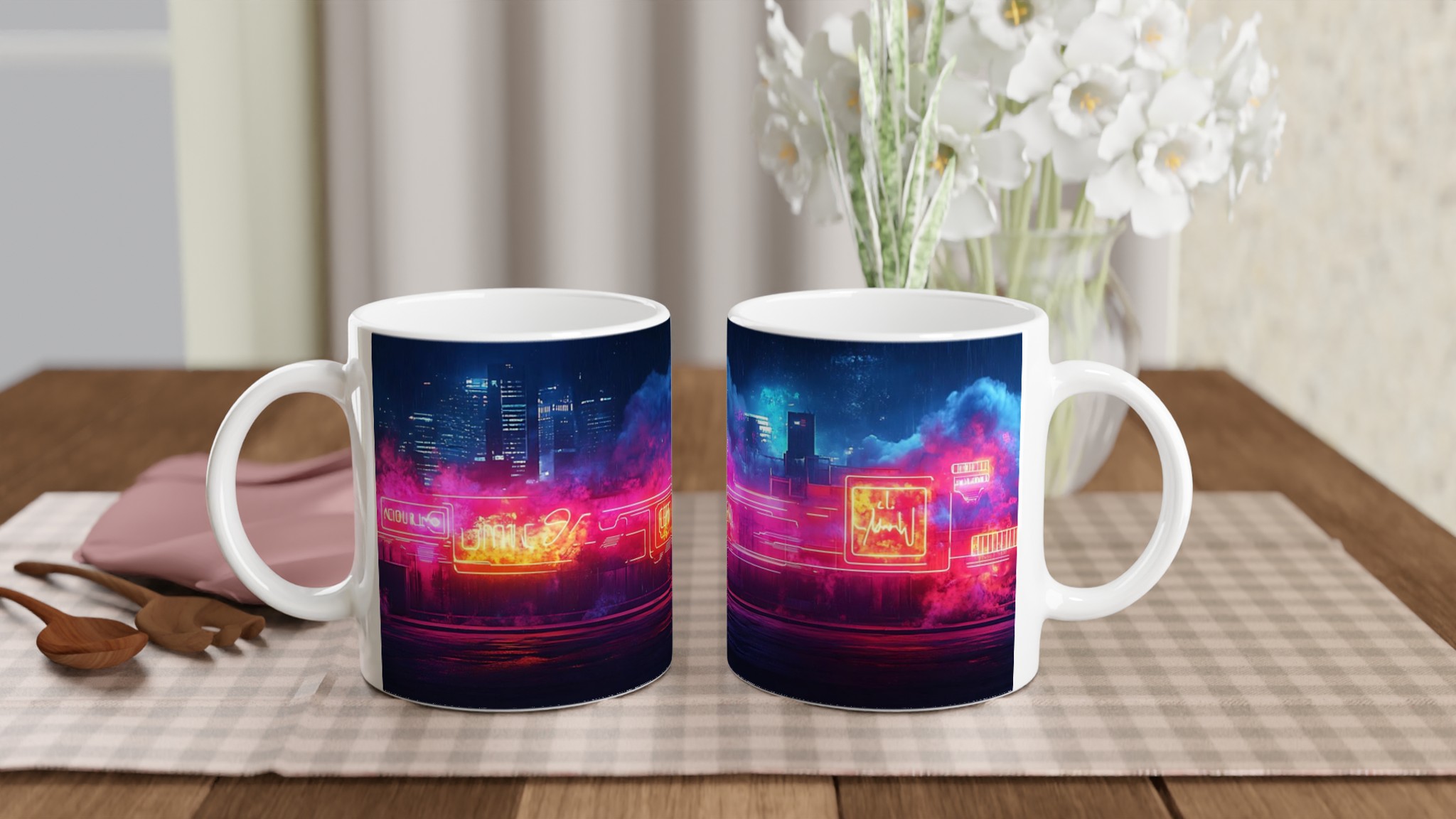 Neon Nattstad Mugg – Lysande Retro Vibes för Din Fikastund i 11 oz keramik 10 2cf90ff6-584a-4dd8-9728-b2de2c90c82c