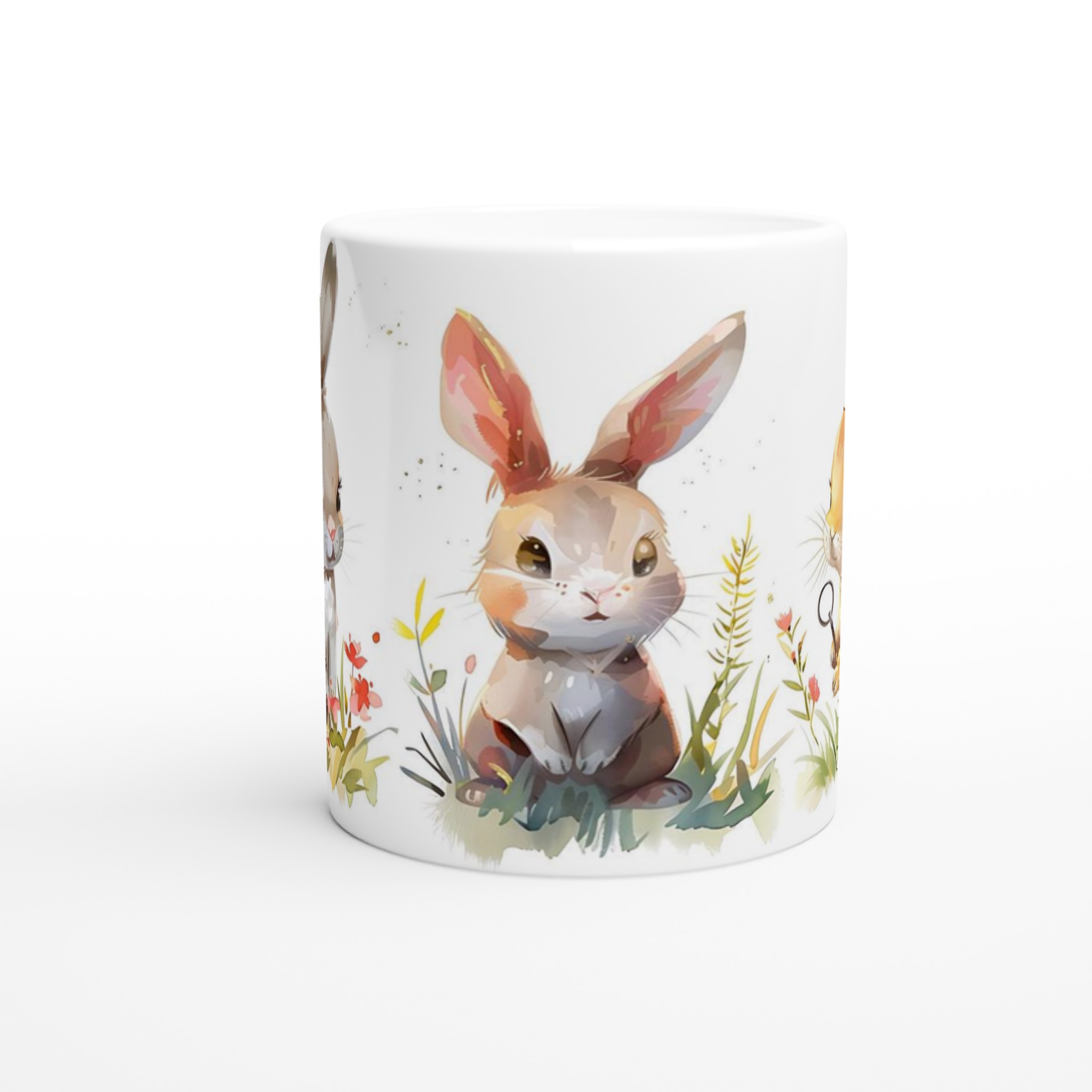Söta Akvarellkaniner Mugg – Charmig 11oz Keramisk Mugg för Kaffe & Te 8 2d094028-89d3-4095-98ae-ccf764c426c2