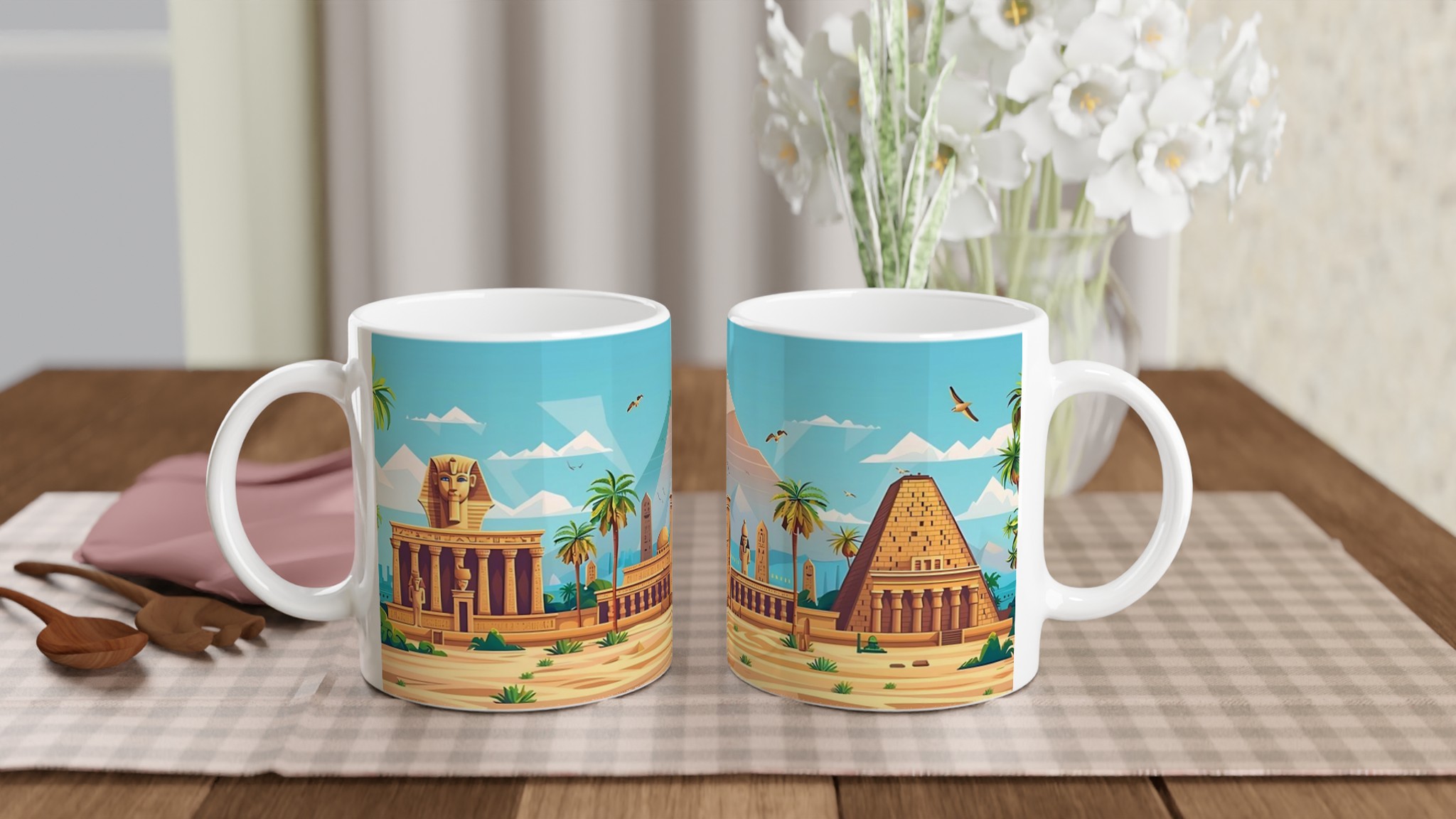Egyptisk Ökenäventyr Mugg – Resa till Pyramiderna med Stil, Välj bland 7 Livfulla Färger 10 2d82357a-f4d6-4358-aa1c-01370b7f6402
