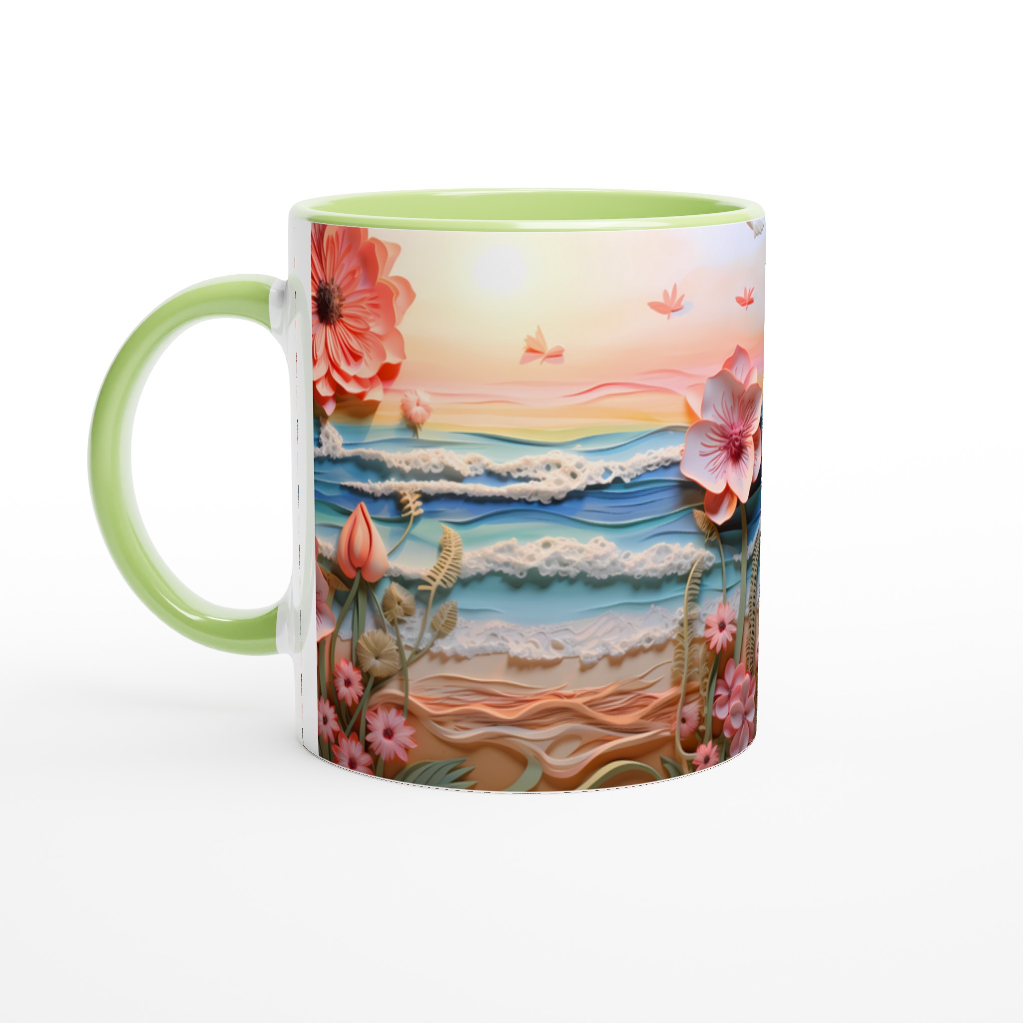 Pastellblomsterstrand 11oz Keramisk Mugg – Drömmig Havsvy i Valfri Färg 3 2dfcee18-e4d0-4a6f-8027-f7f8b2046bda