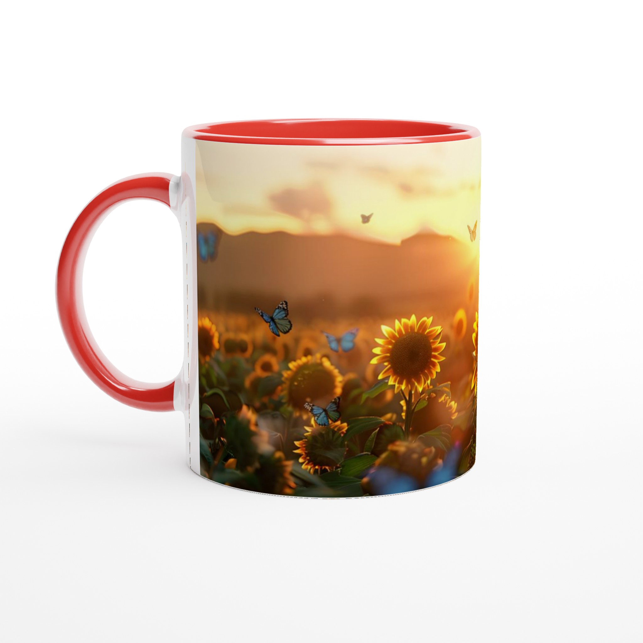 Solrosfält vid solnedgång 11oz Keramisk Mugg – Välj bland 7 jordnära färger 2 2e3f69a0-d8a3-44f2-a503-154b90a6fd91