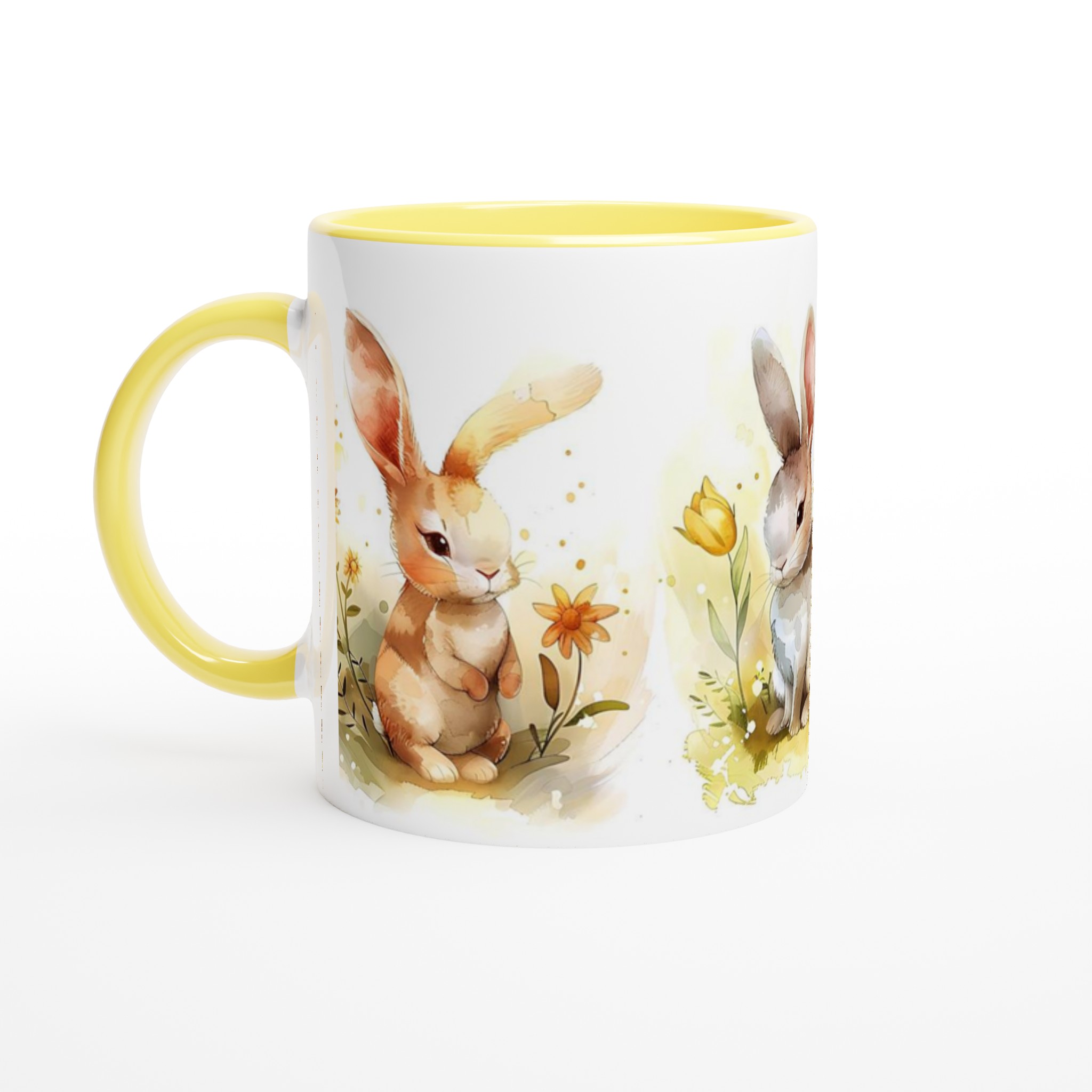 Söta Vattenfärgskaniner Mugg – Charmig & Hållbar 11oz Keramikmugg i Valfri Färg 5 2ea1bb73-661a-4f8a-979f-78d6f36b28b0