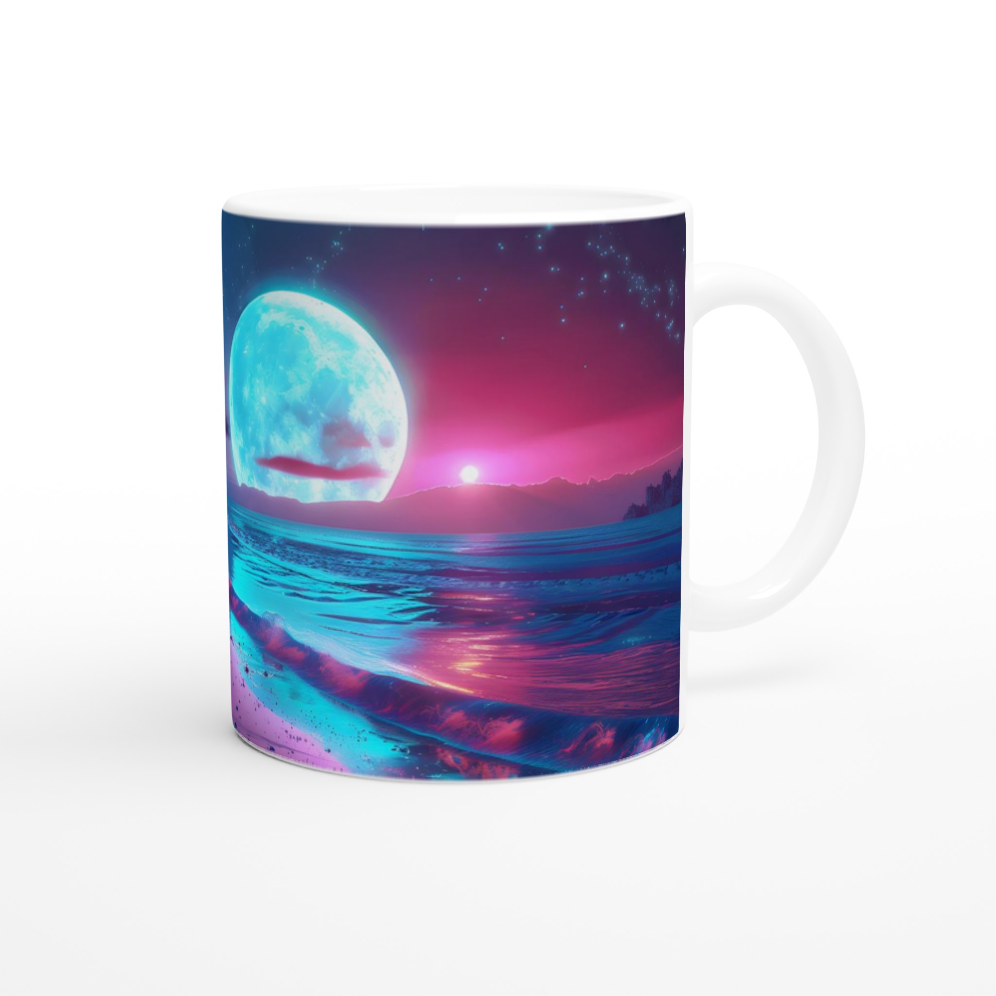 Neon Beach Dream 11oz Keramikmugg – Vibrerande Solnedgång & Månsken i Flerfärgad Keramik 9 2ea630c0-97bd-4633-86fb-4b2e6cffdbf8