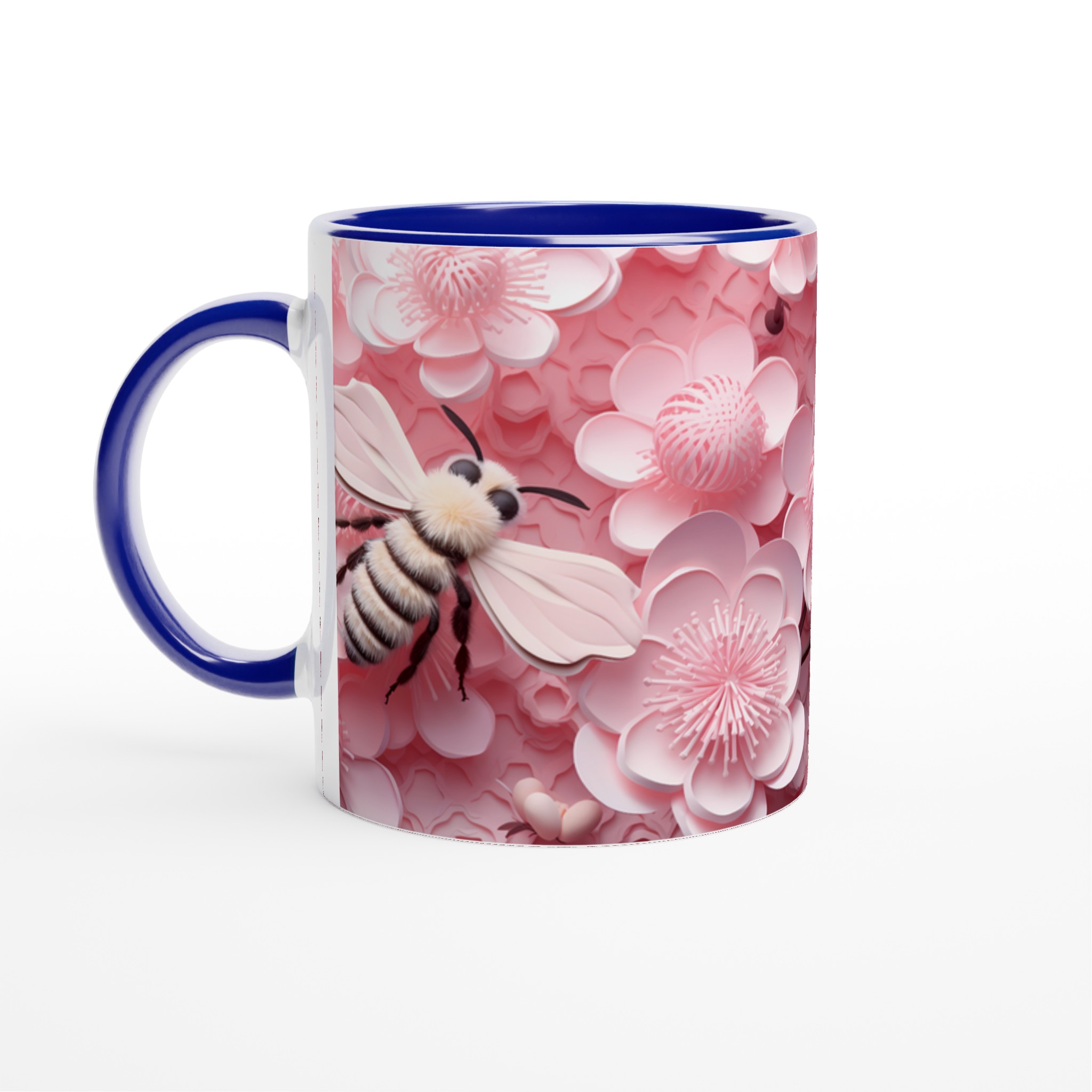 "Pink Blossom Bee" Keramisk Mugg – Drömlikt Motiv i Pastell, Välj Din Favoritfärg! 4 2f46a543-3a42-48c7-80d3-f4fe3b4c8567