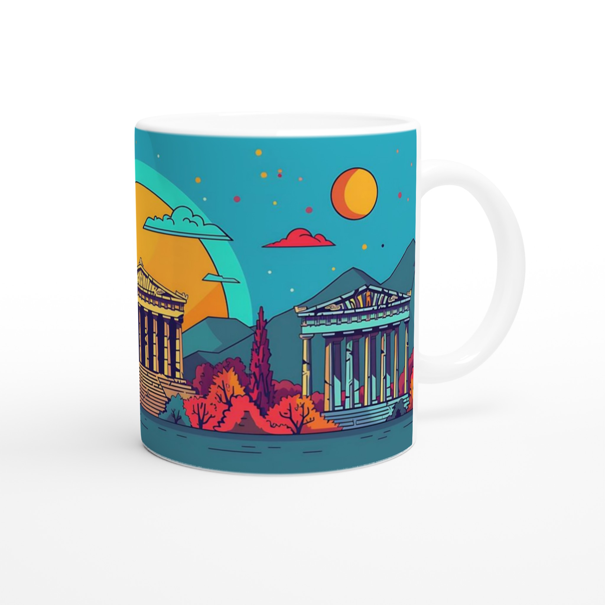 Antikens Charm: 11oz Keramisk Mugg med Popkonst Grekiska Tempel – Välj din färg! 9 2fac9cbd-a082-4461-a880-0ce469dbb7ac
