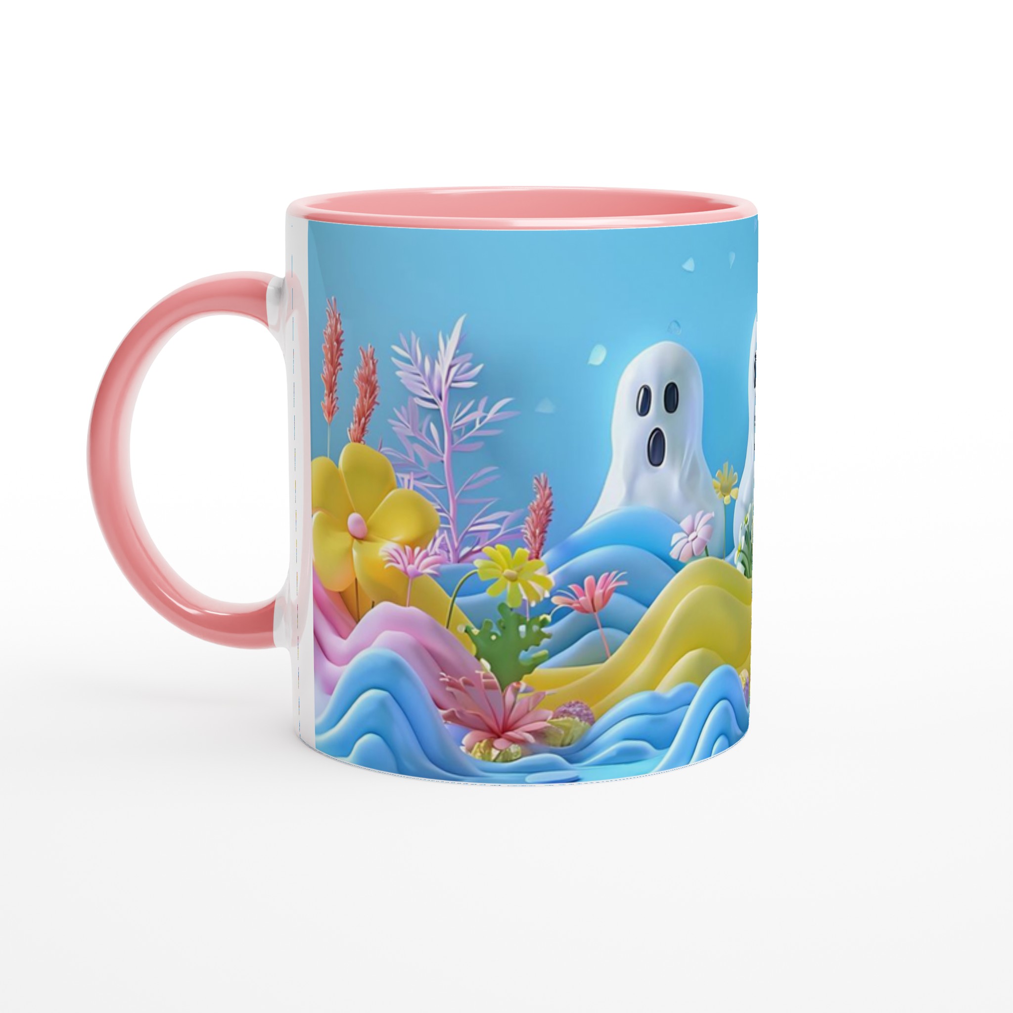 Pastel Ghost Garden 11oz Keramikmugg – Spöklikt Söt Design i Glada Färger 6 2fc26e8e-4861-4abc-bd87-5b234682b82e