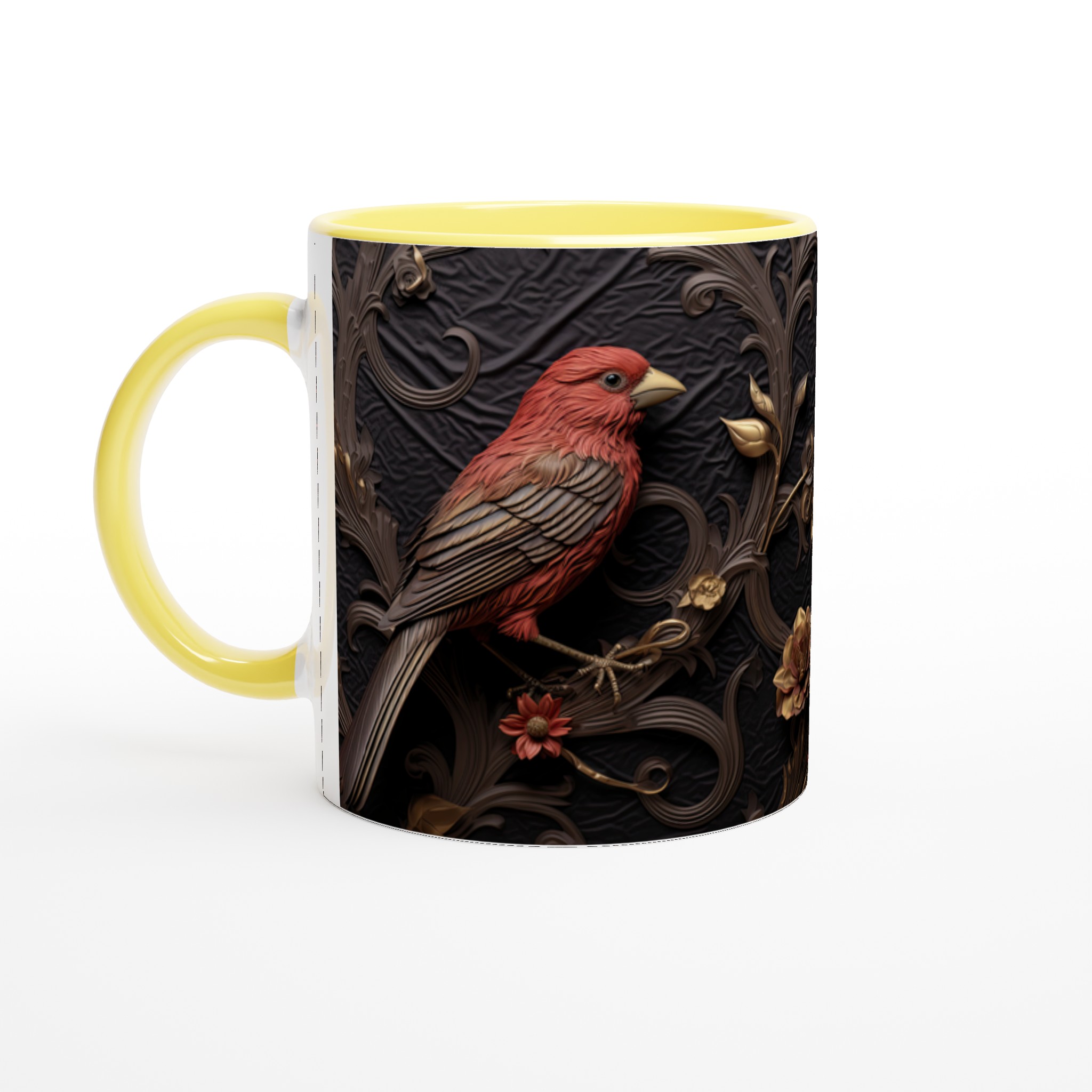 Barockfågel Premium Keramikmugg - Elegant Konst & Komfort i 11 oz Vit Mugg 6 2feee130-5669-427f-9761-0f142990095a